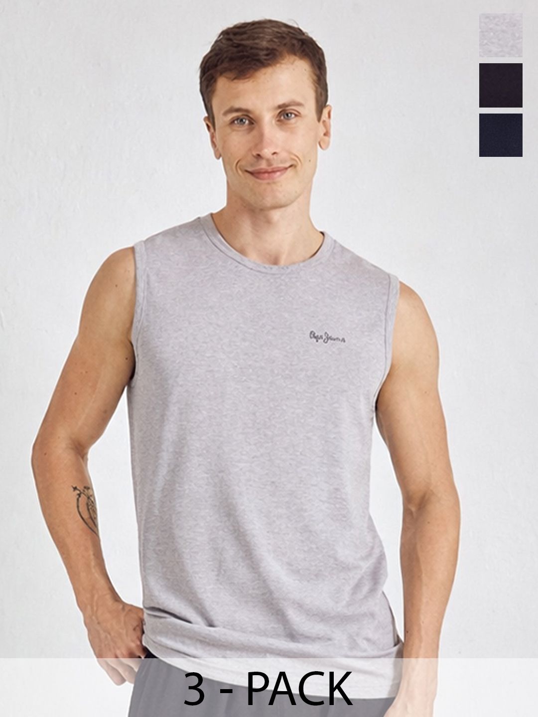 Pepe Jeans Pack of 3 Assorted Cotton Basic-image-6