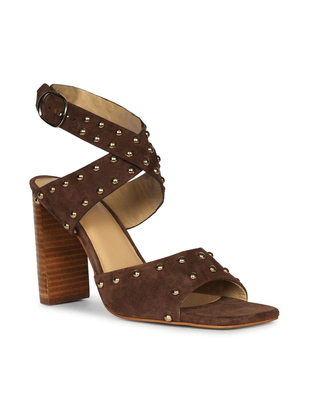 Saint G Embellished Suede Party Block Sandals-image-20