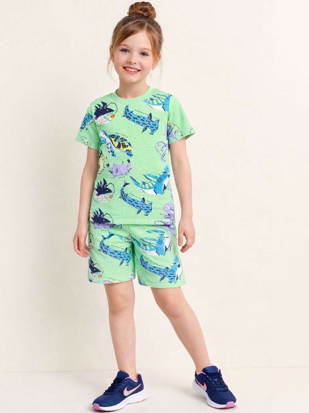Lazy Shark Girls Printed Night suit-picture-19