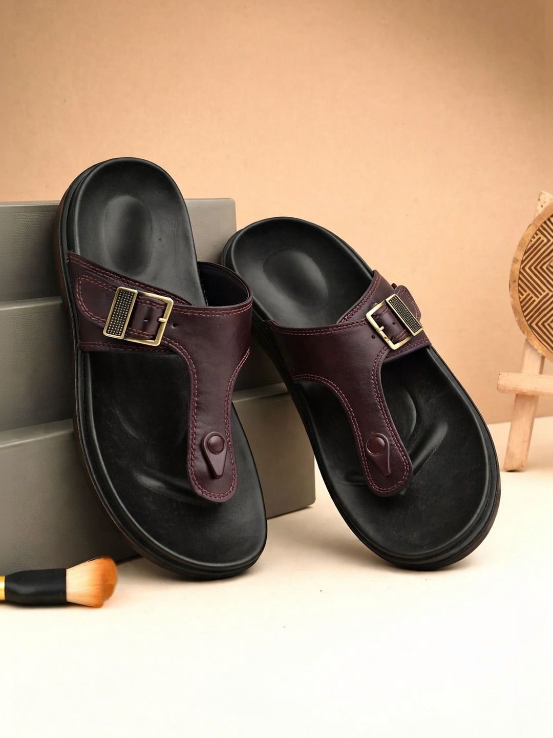 FABBMATE Men Open Toe Flats with Buckles-image-43