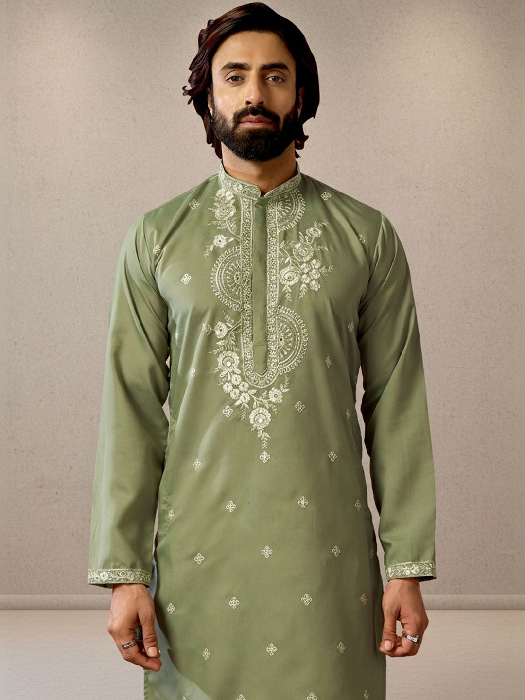 RANGRAAG Men Embellished Flared Sleeves Kurta-picture-27