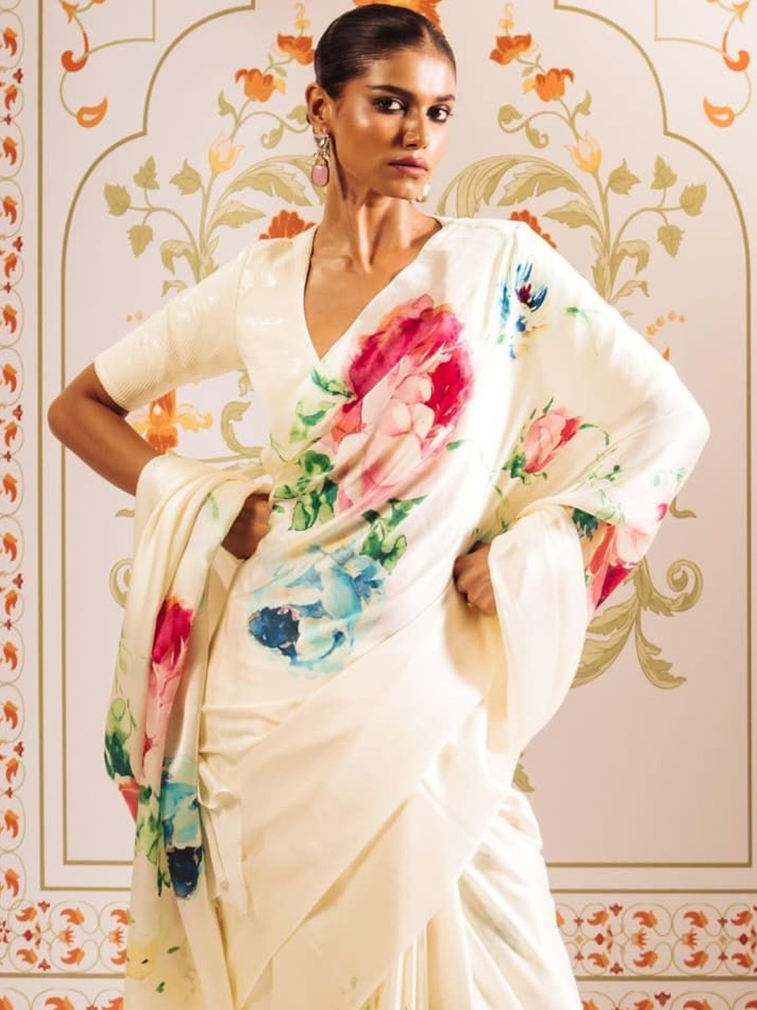 all about you Floral Sequinned Designer Saree-image-36