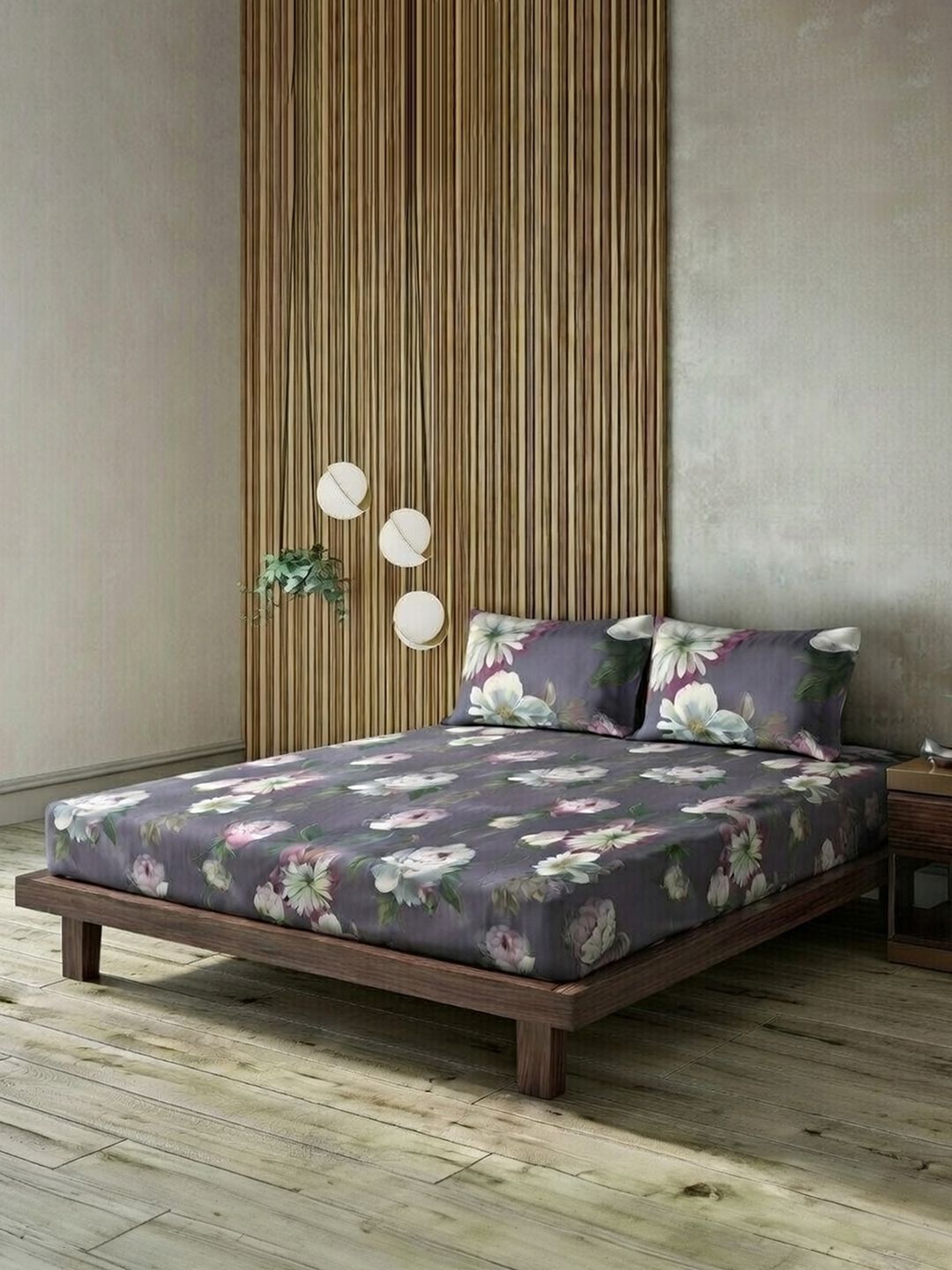 DDecor Blue Pure Cotton Floral 145TC Queen Flat Bedsheet with 2 Pillow Covers-image-41