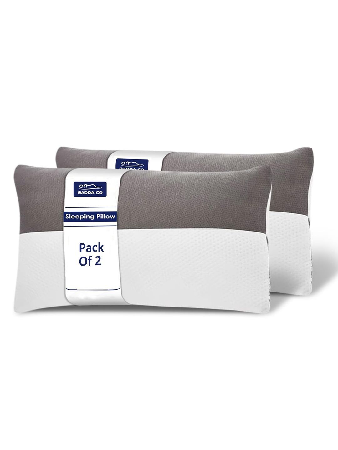 GADDA CO White Set of 2 Fibre Filled Cotton Breathable Sleep Pillow-image-40