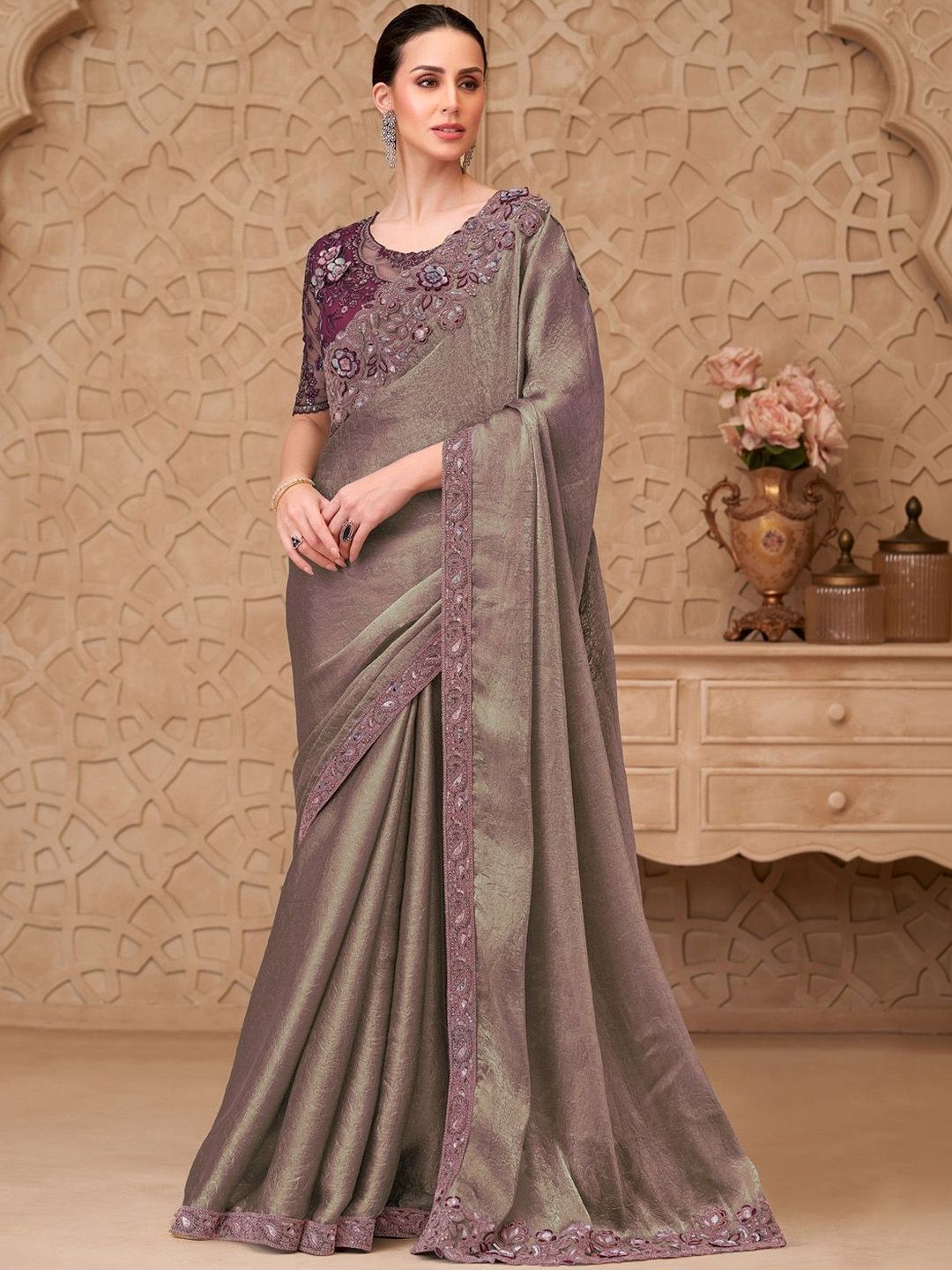 all about you Woven Design Zari Designer Saree-image-42