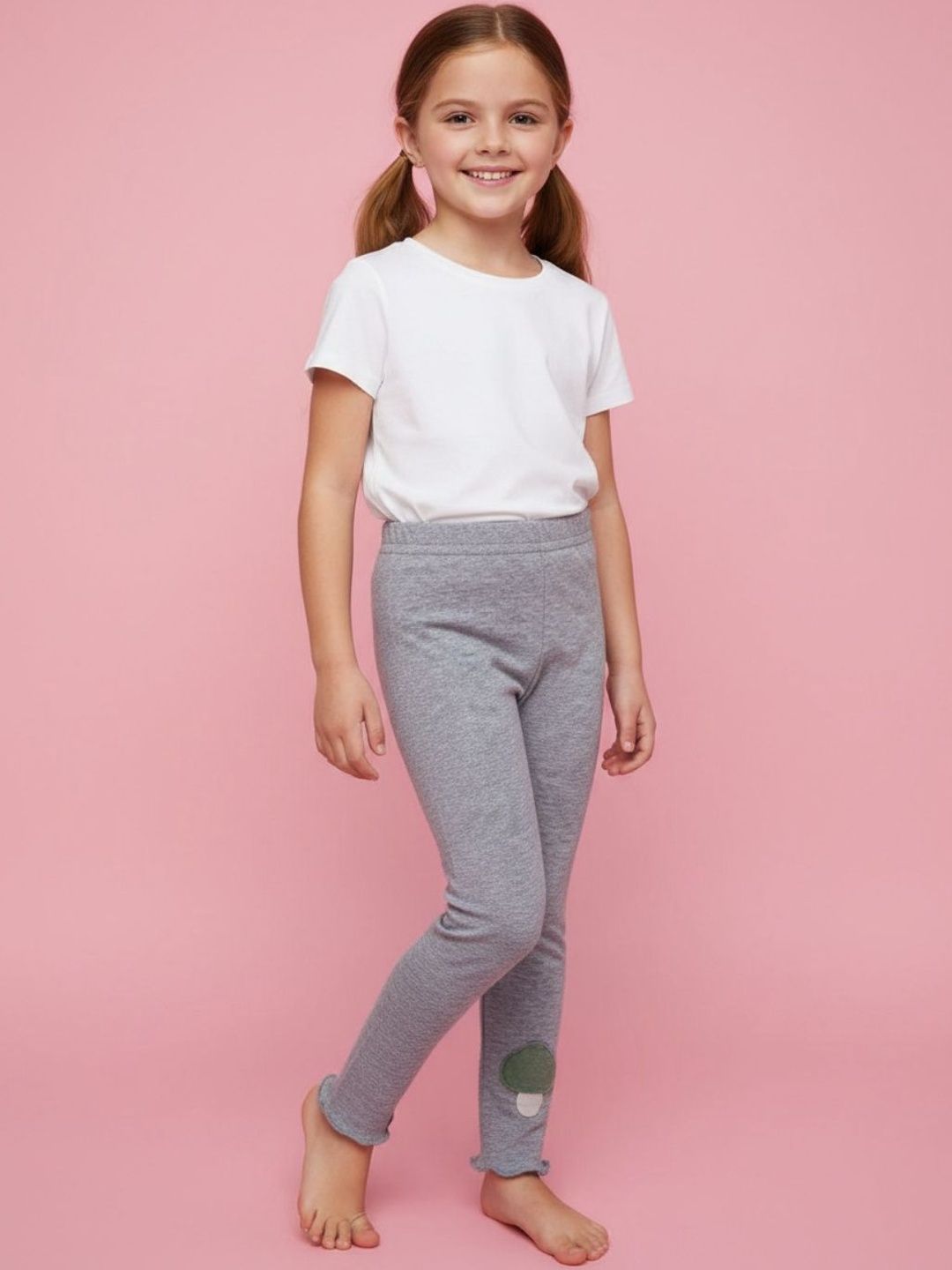 V-Mart Girls Self Design Ankle Length Leggings-picture-45