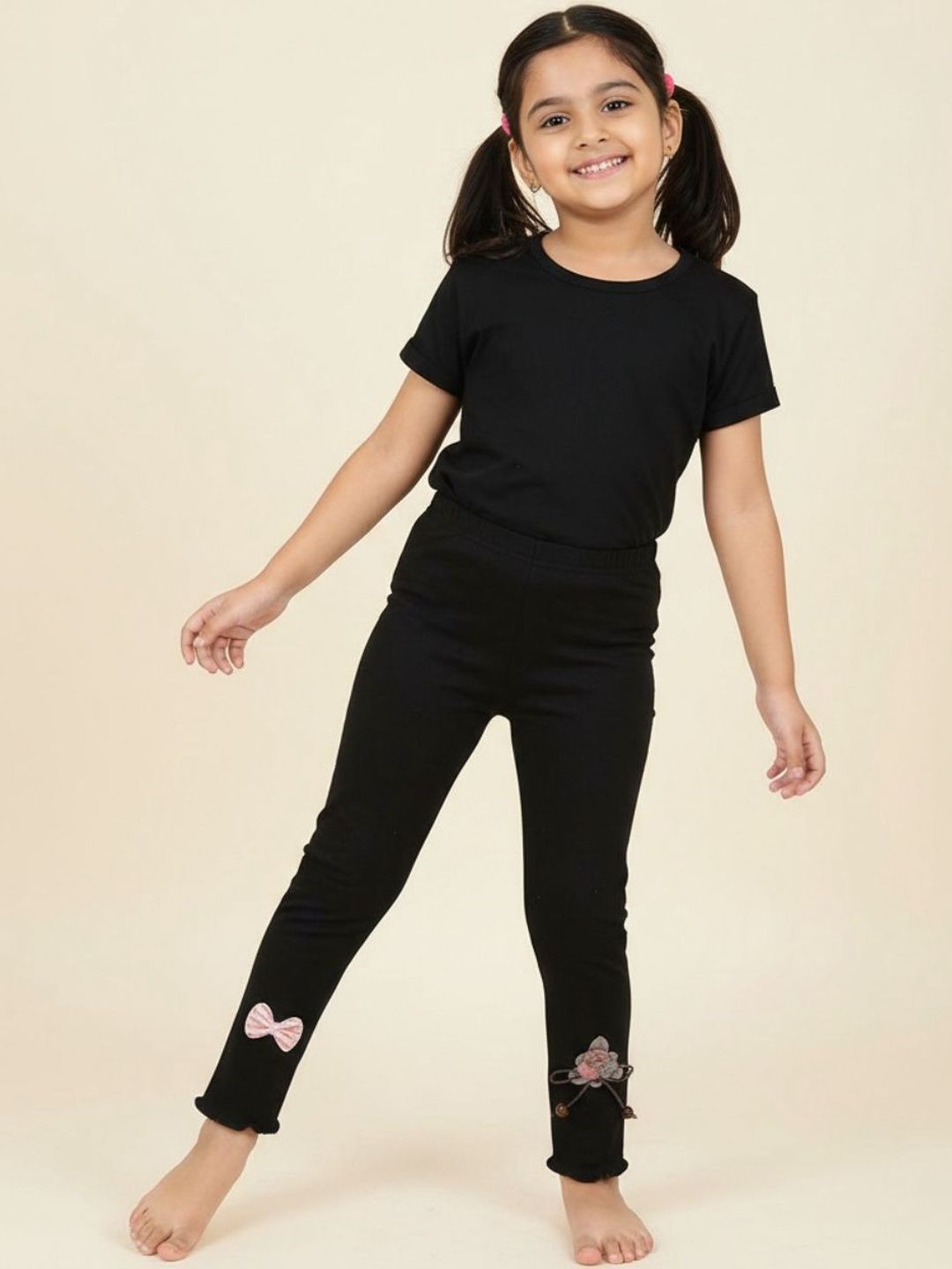 V-Mart Girls Cotton Solid Ankle Length Leggings-picture-13