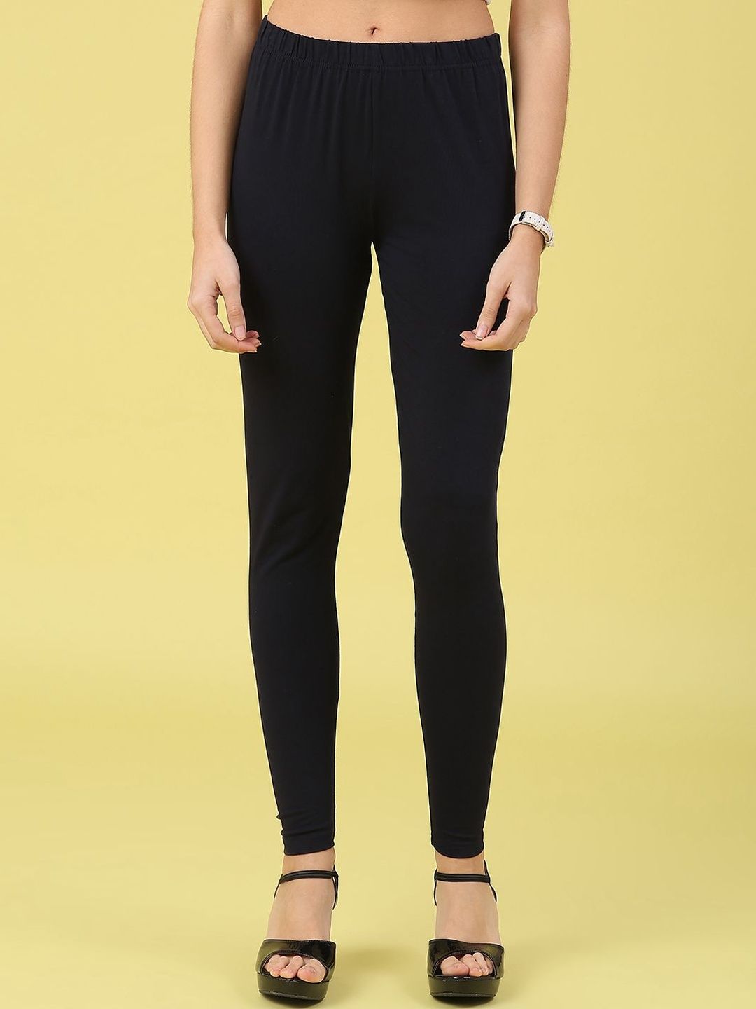 LIMEROAD Women Cotton Blend Solid Ankle Length Leggings-picture-16