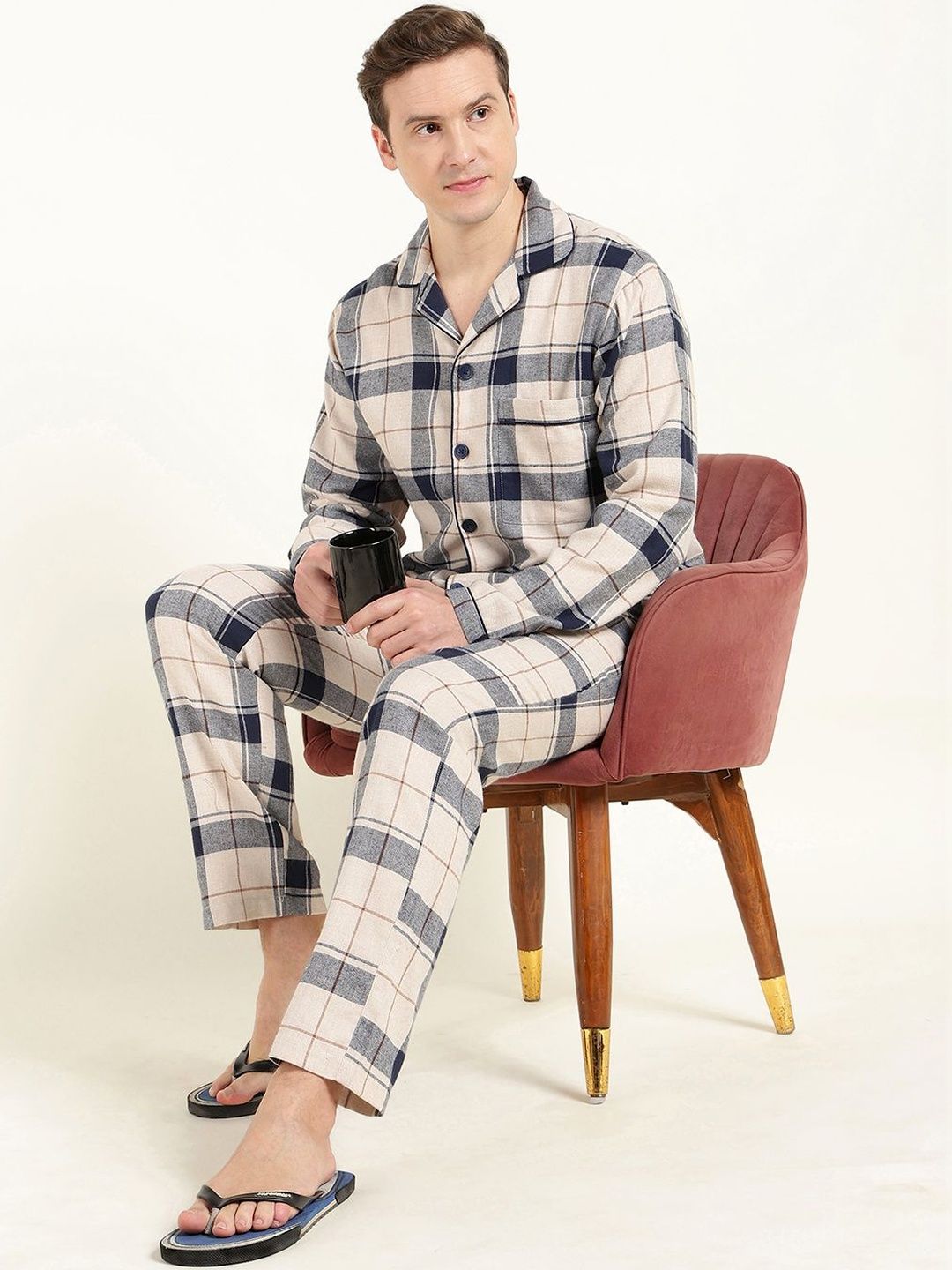 Hancock Men Checked Night suit-picture-20