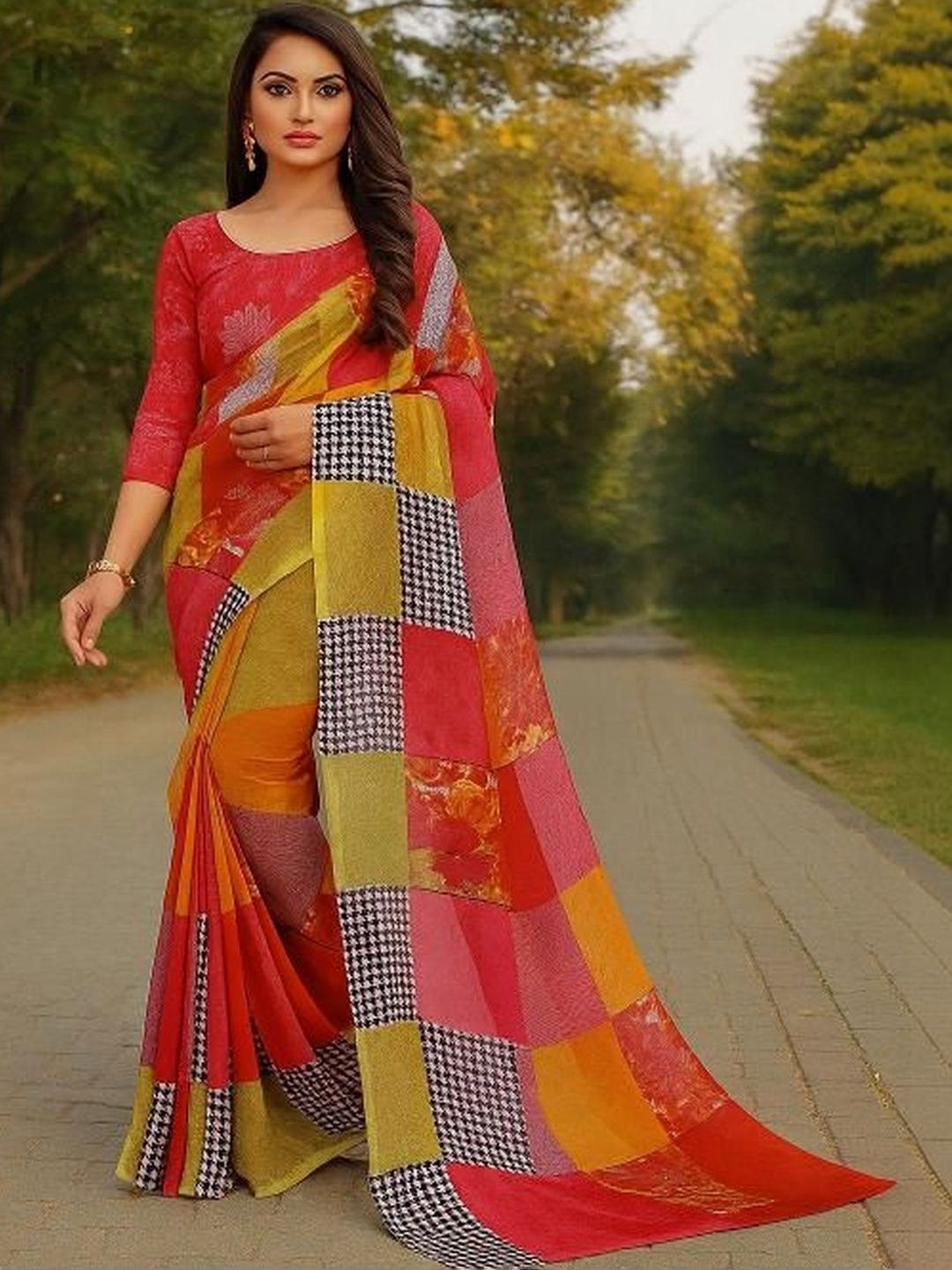 Varutex Poly Georgette Saree-picture-38