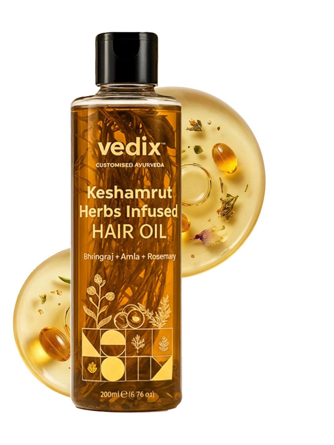 VEDIX Keshamrut Herbs Infused Hair Oil - 200 ml-picture-58