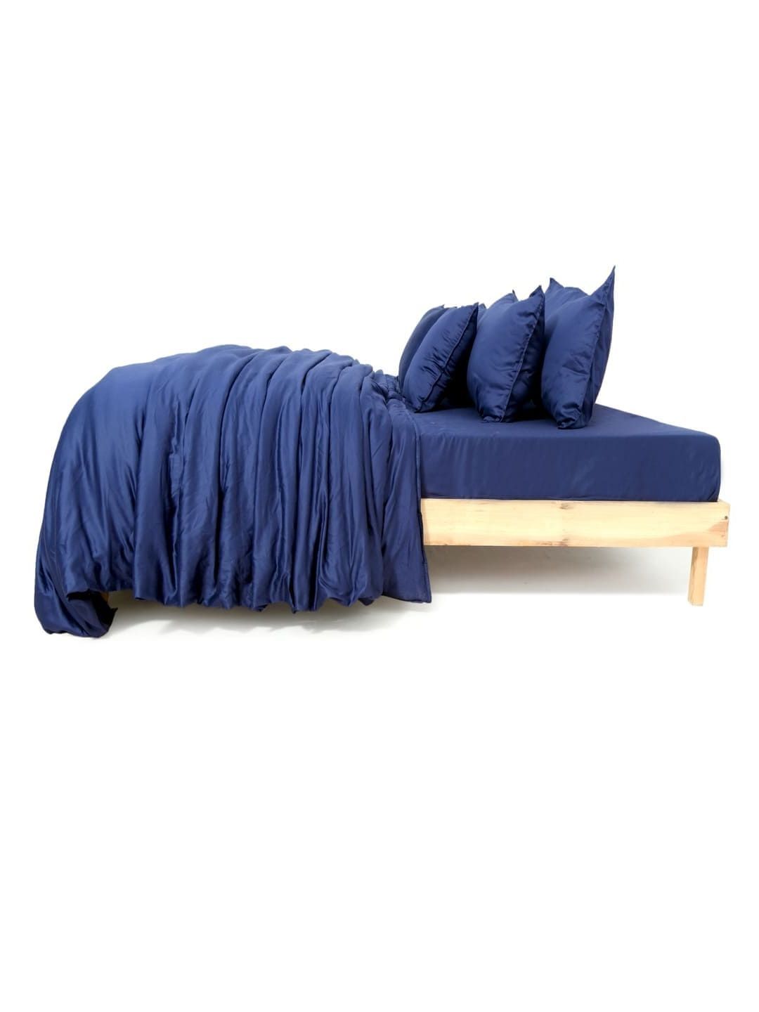 Zarf Navy Blue Solid Egyptian Cotton 6 Piece Double King Superfine Bedding Set-picture-43