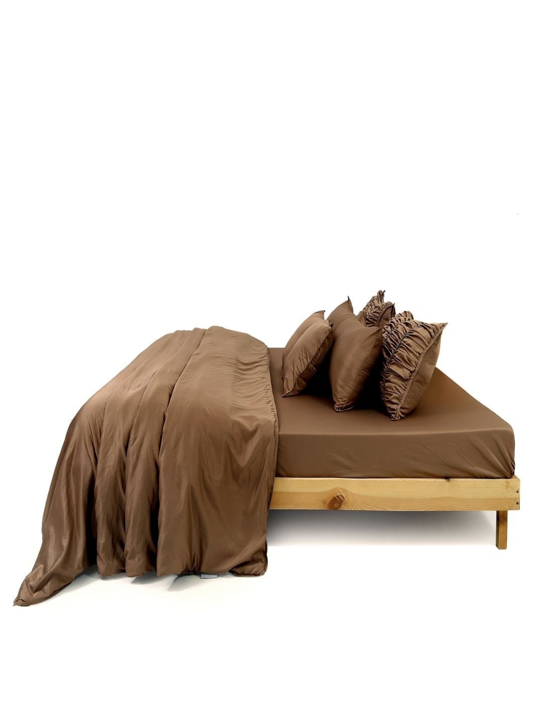 Zarf Brown Solid Other 8 Piece Double King Superfine Bedding Set-picture-40