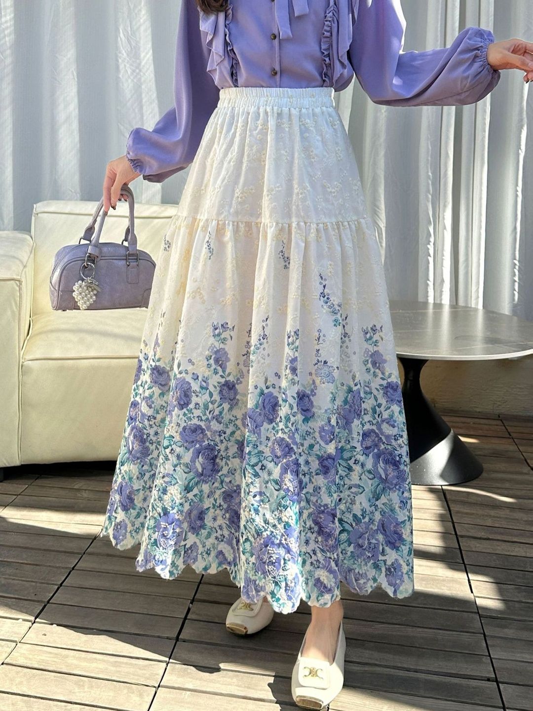 StyleCast x Revolte Women Floral Maxi Tiered Skirt-picture-35