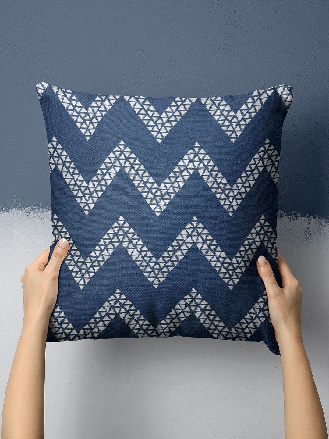 BIANCA Navy Blue Geometric Square Cushion Covers-image-19
