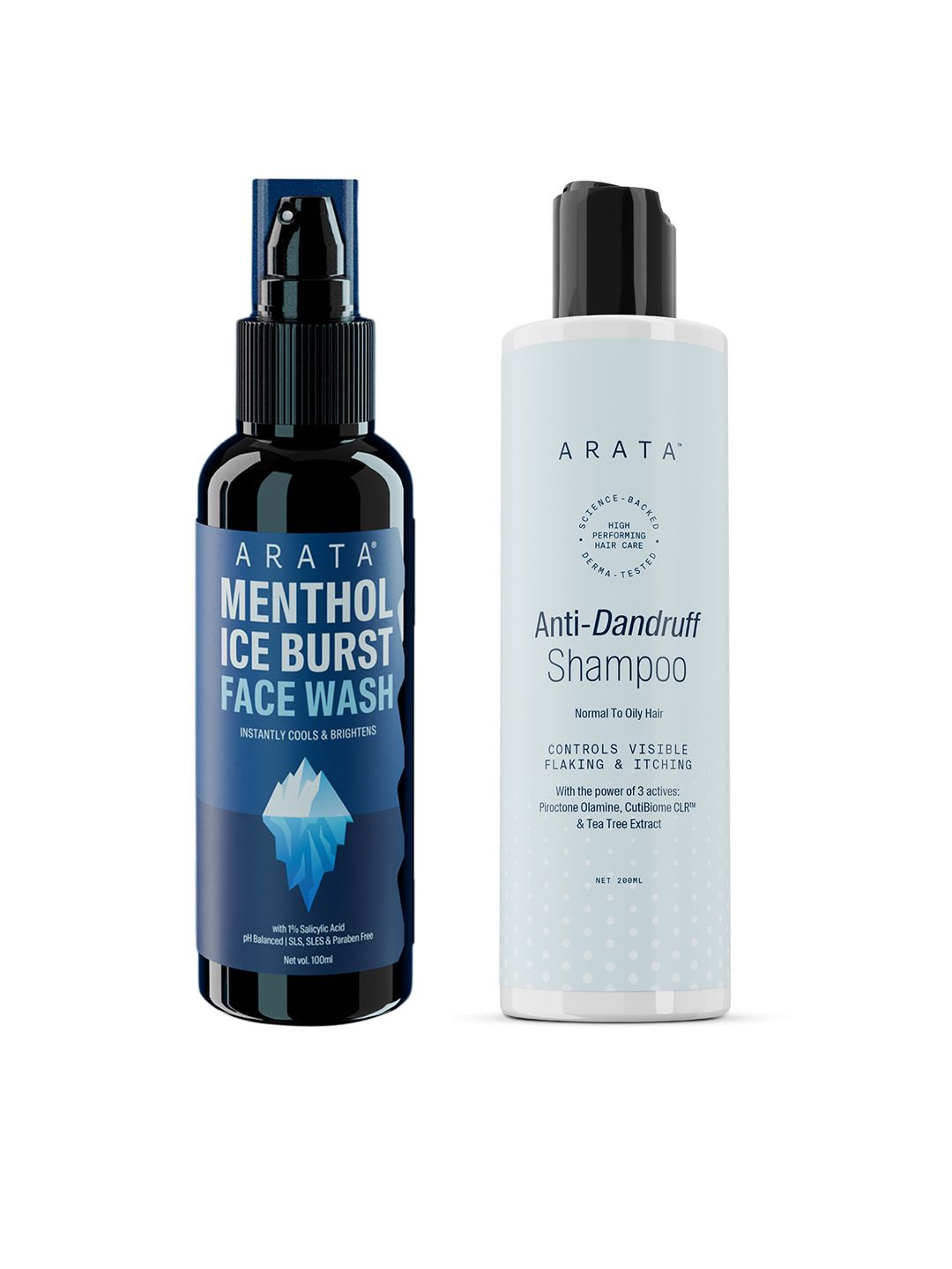 ARATA Set of Menthol Ice Burst Face Wash 100ml & Anti-Dandruff Shampoo 200ml-image-44