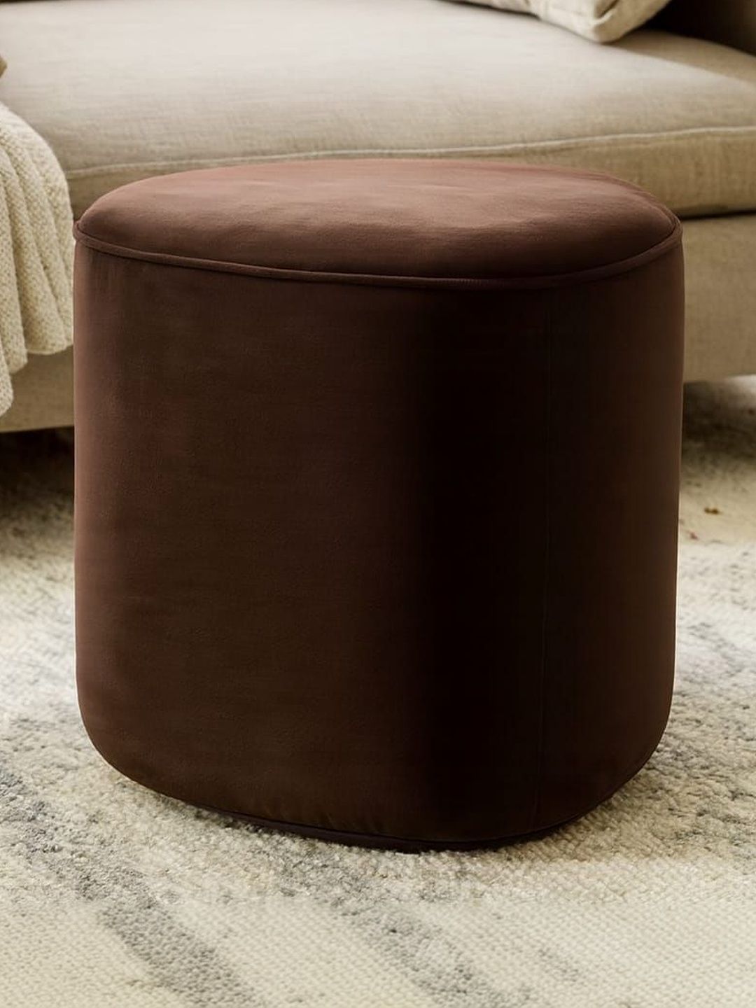 JAICO Brown Cylindrical Ottomans