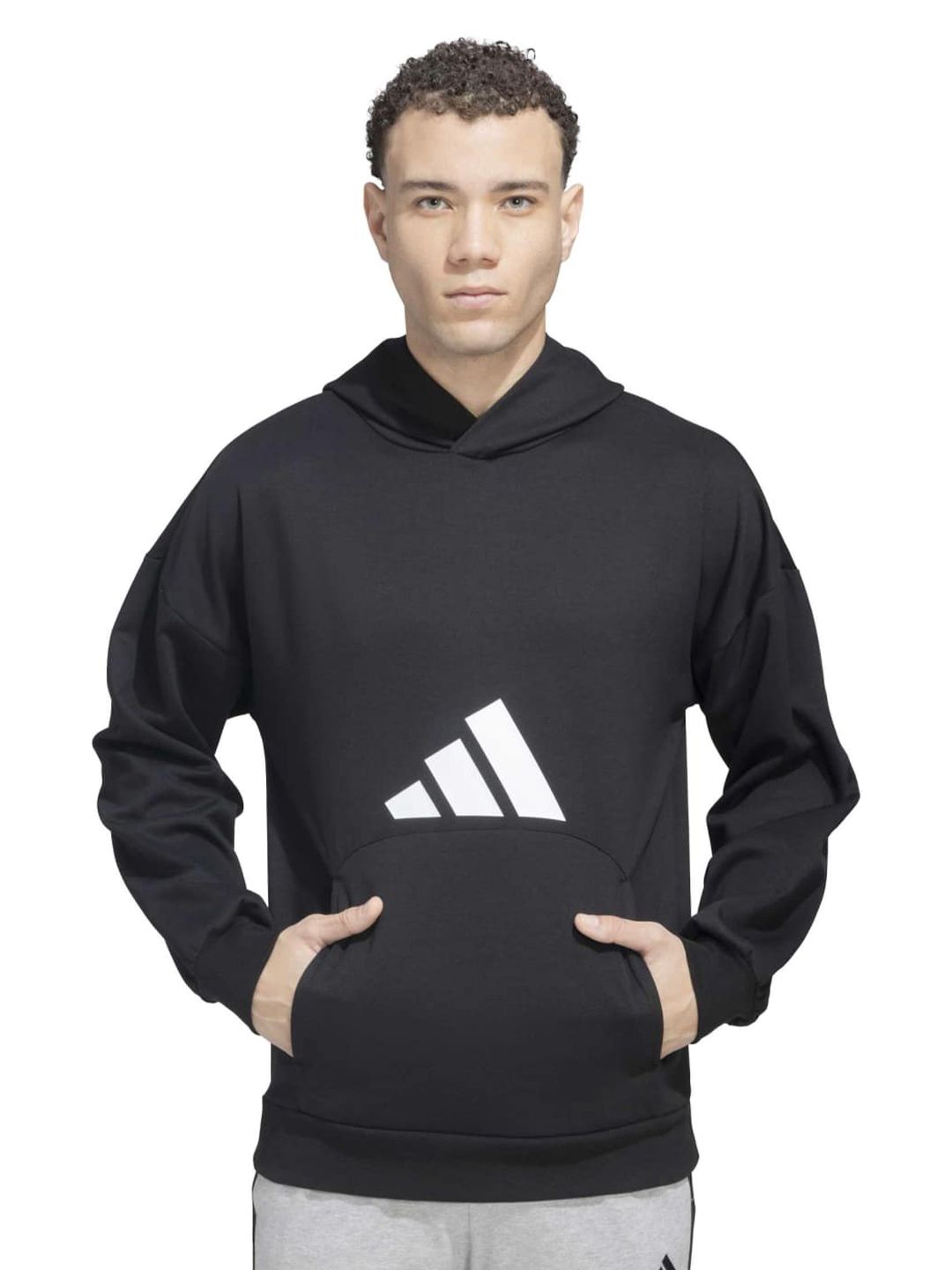 ADIDAS Men Brand Logo Printed Hooded Pullover Sweatshirt-picture-55