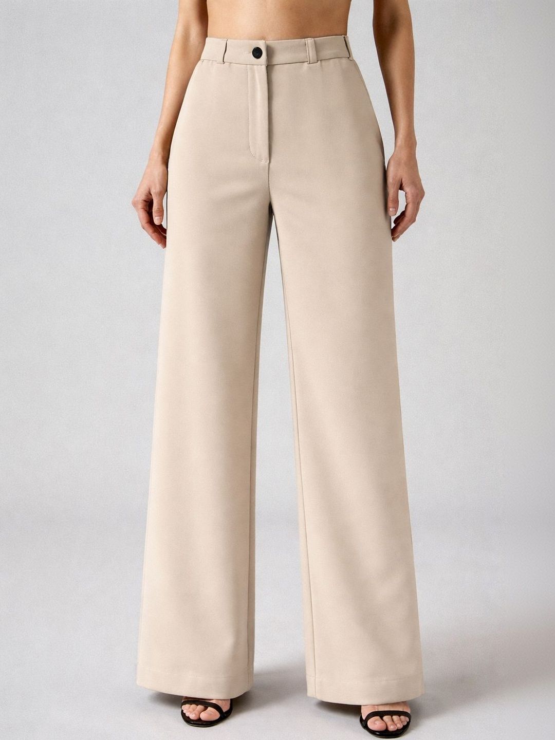 KERI PERRY Women Relaxed Straight Leg Straight Fit High-Rise Non Iron Trousers-picture-13