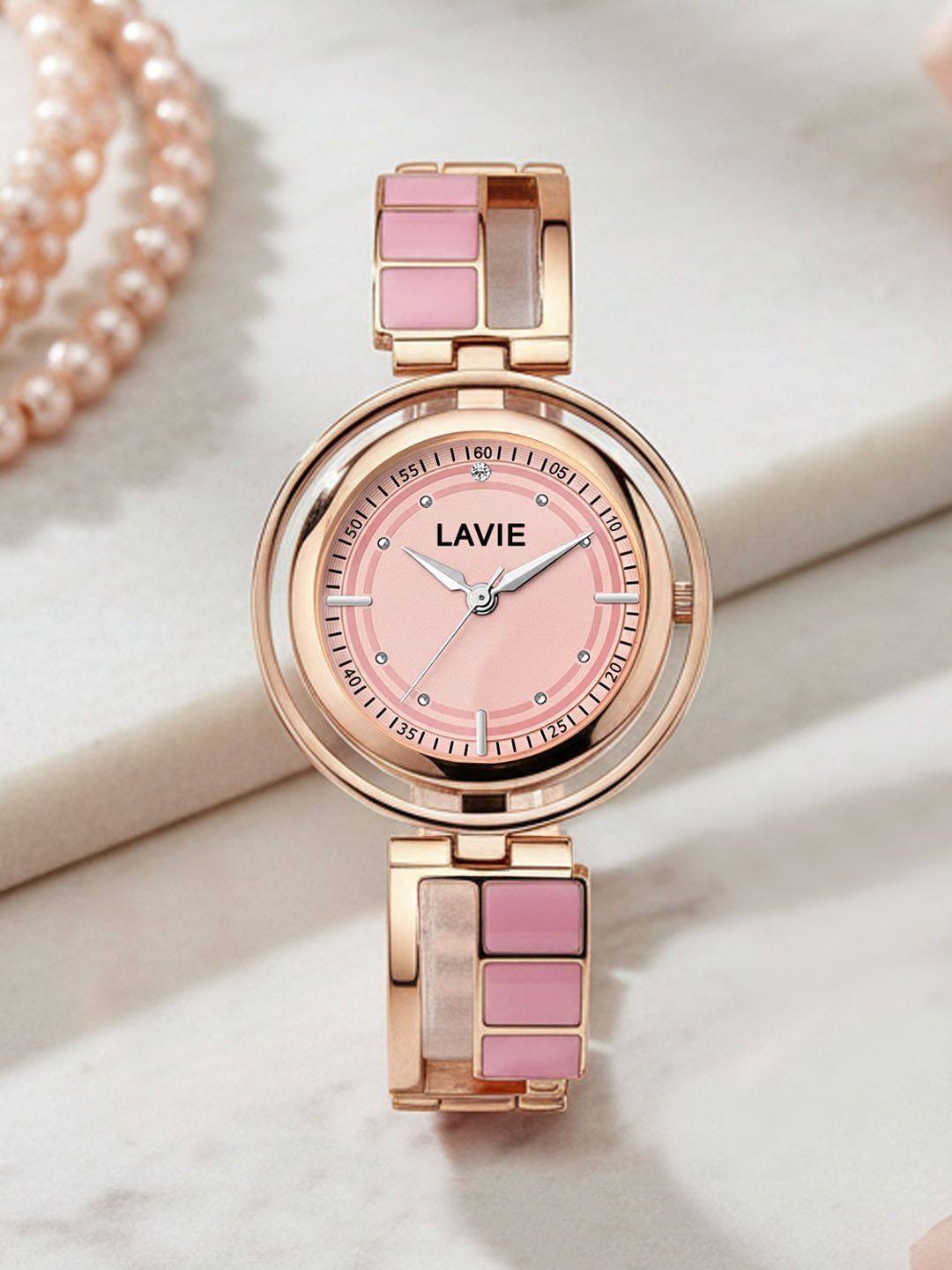Lavie Women Dial & Bracelet Style Straps Analogue Watch LV-727-PK