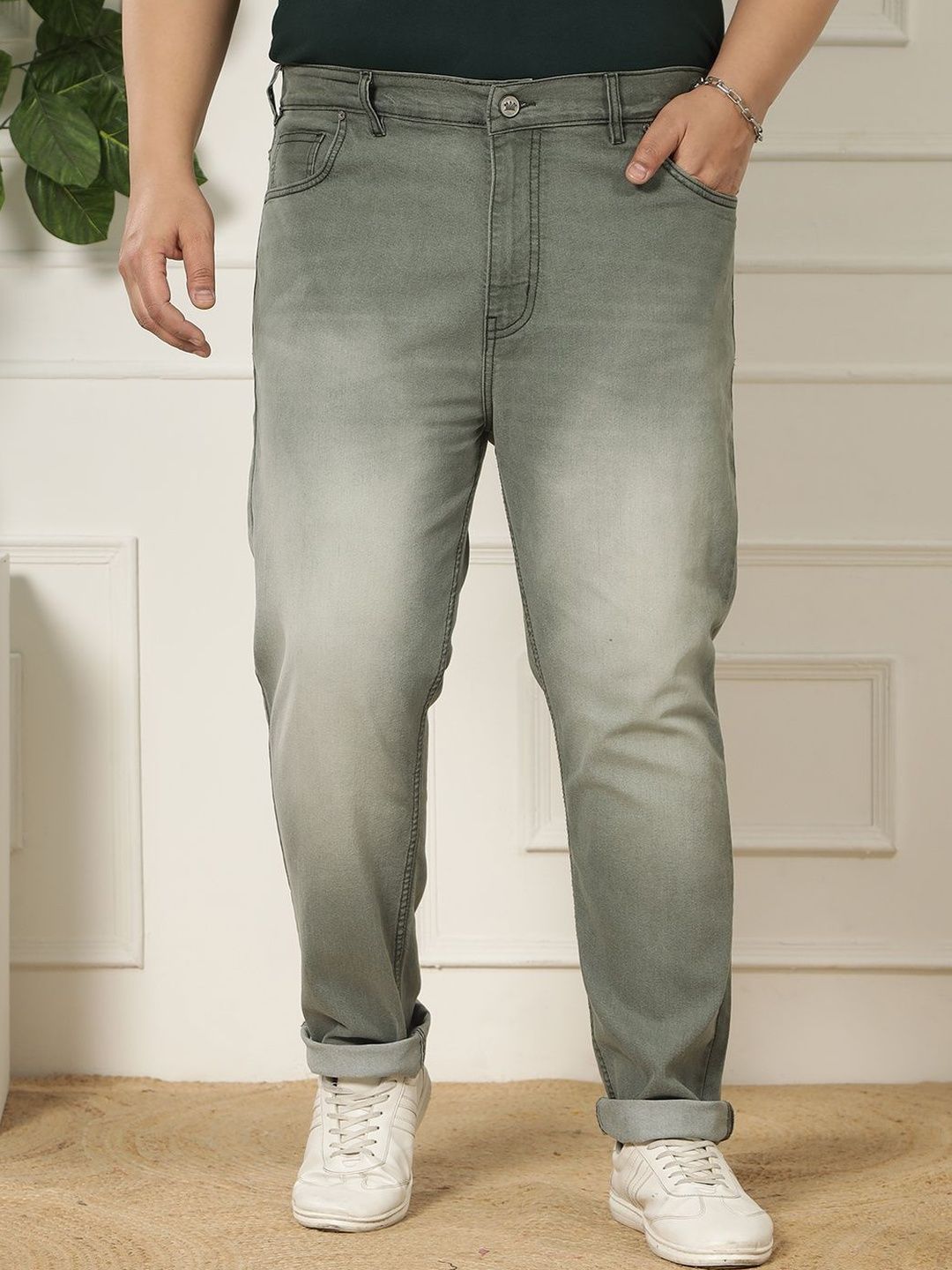 John Pride Men Regular Fit Mid-Rise Light Fade Stretchable Jeans-picture-39
