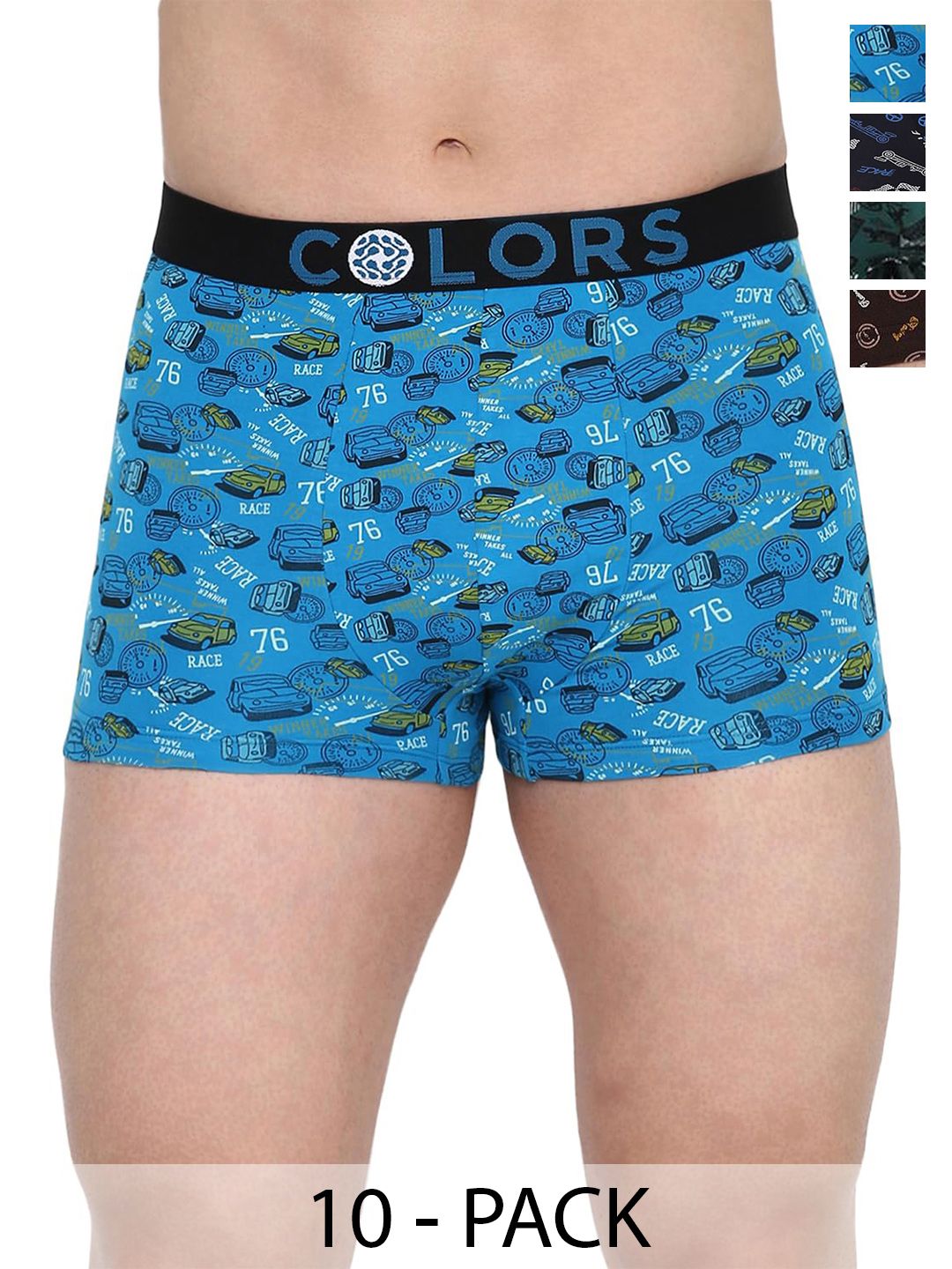 COLORS by Rupa Frontline Men Pack of 10 Mid-Rise Short Trunk-picture-54