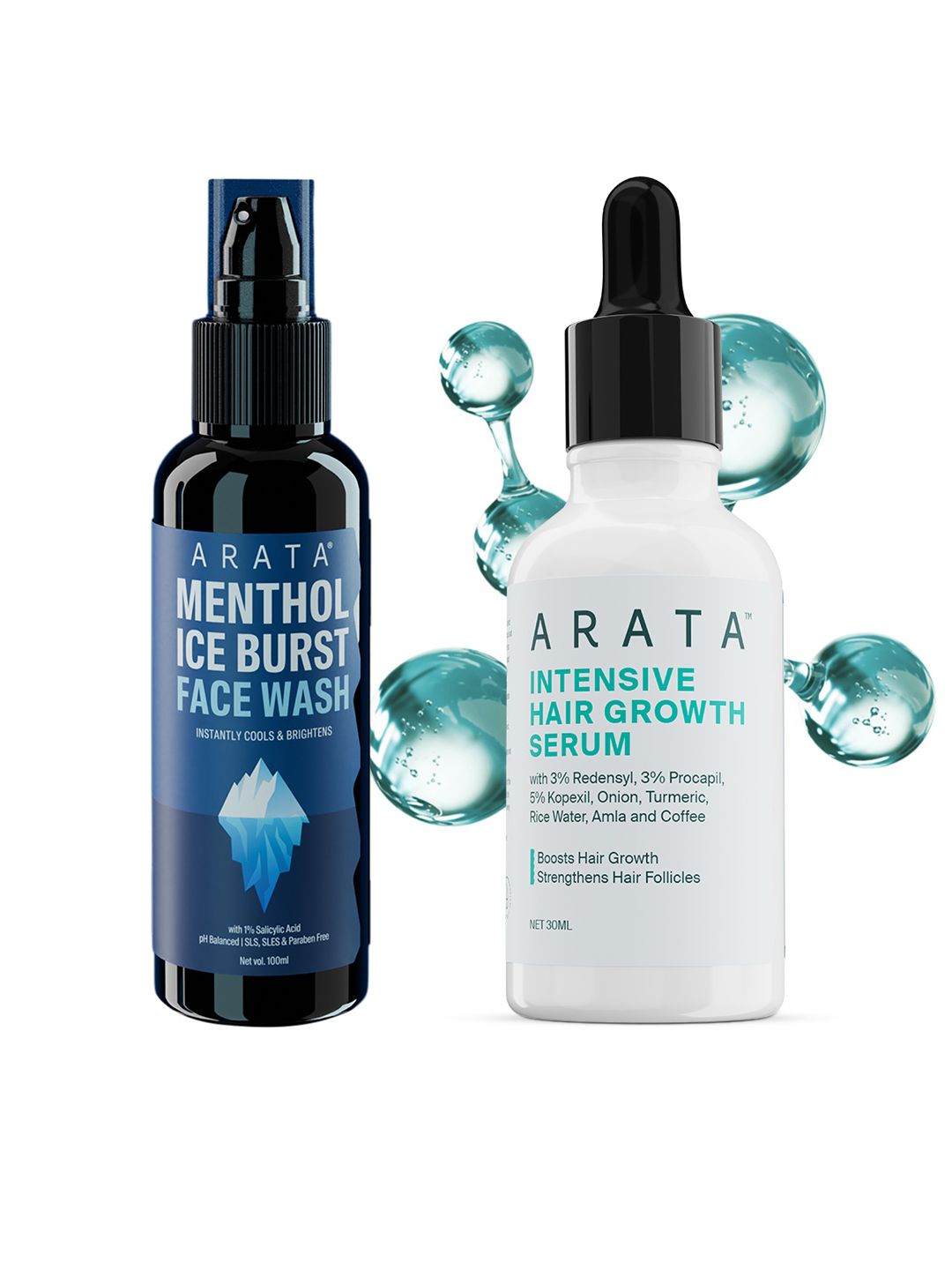 ARATA Set of Menthol Ice Burst Face Wash 100ml & Intensive Hair Growth Serum 30ml-image-40