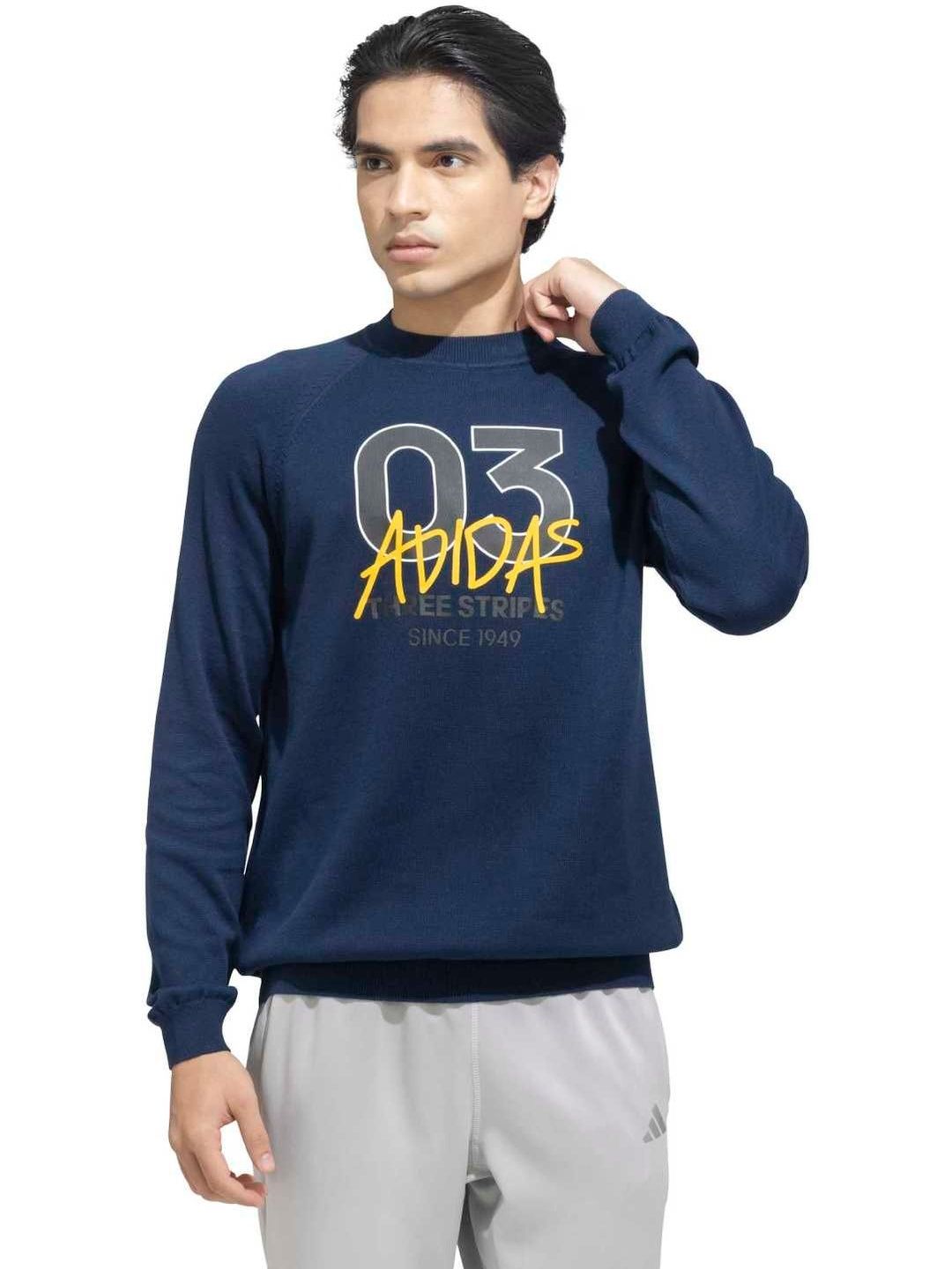 ADIDAS Printed Pure Cotton Round Neck Pullover Sweatshirt-image-4