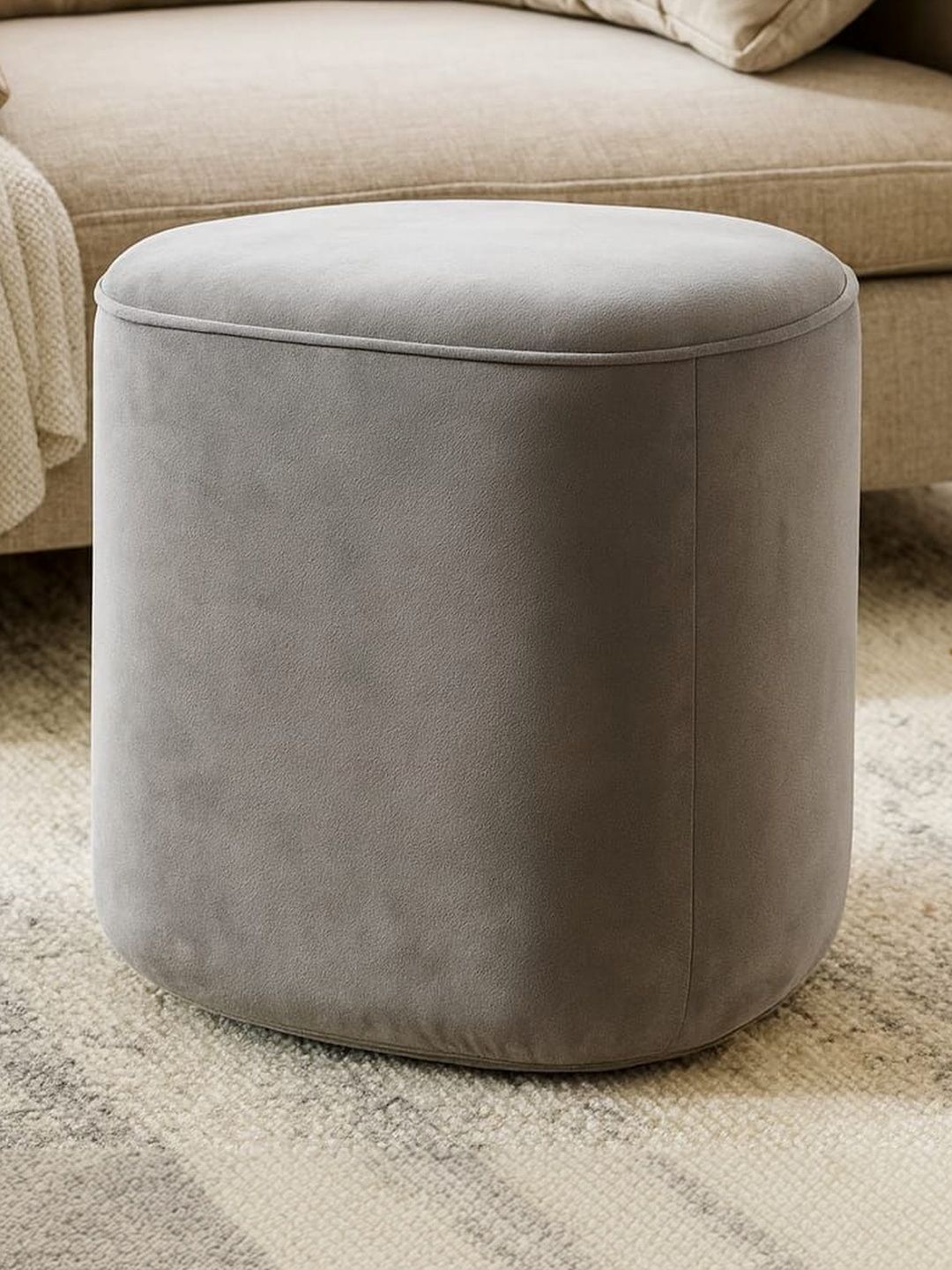 JAICO Grey Cylindrical Ottomans-picture-55
