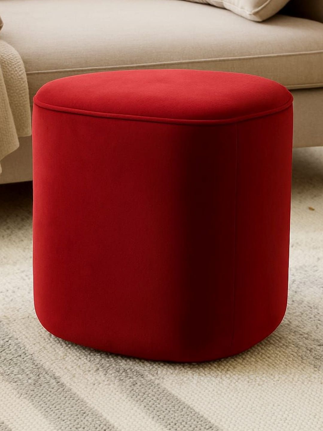 JAICO Red Cylindrical Ottomans-image-10