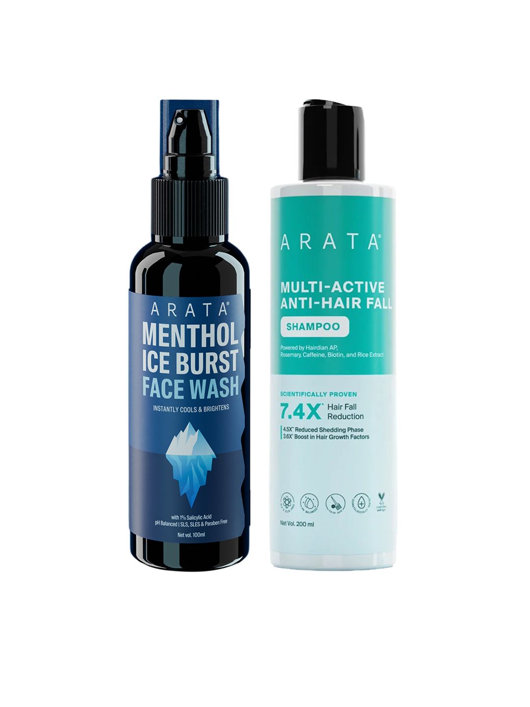 ARATA Set of Menthol Ice Burst Face Wash 100ml & Multi-Active Anti-Hair Fall Shampoo 200ml-image-41