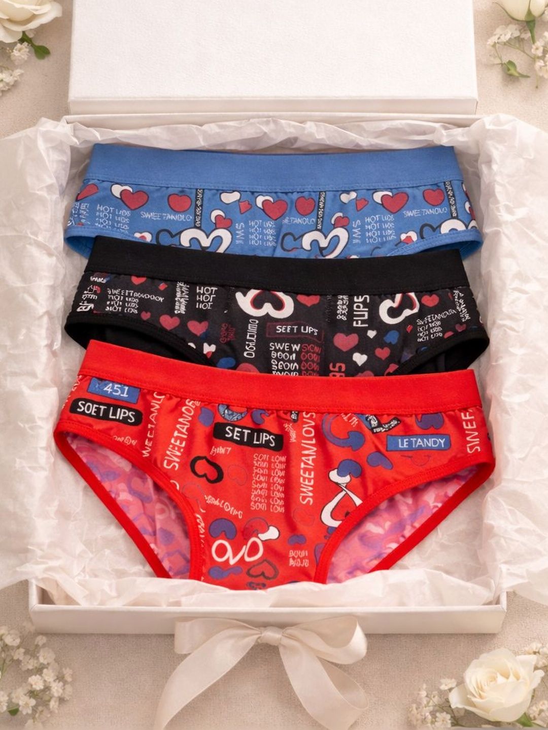 FiveFlag Women Pack of 3 Printed Anti Bacterial Basic Briefs-image-36