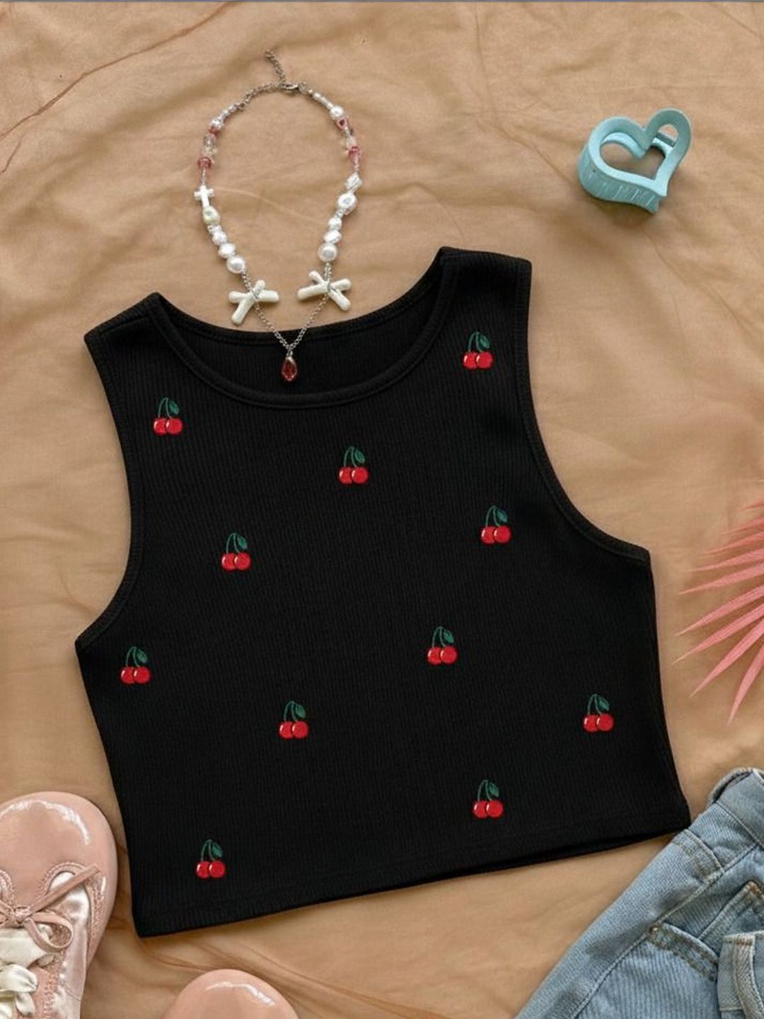 KIK33 Embroidered Crop Top-picture-28