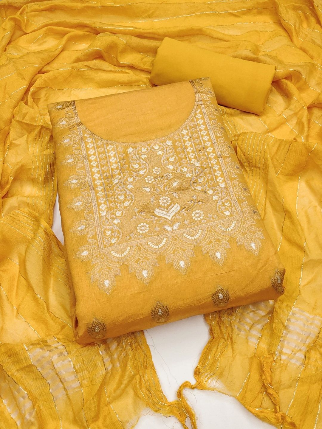 Rangtulika Ethnics Embroidered Unstitched Dress Material-picture-36