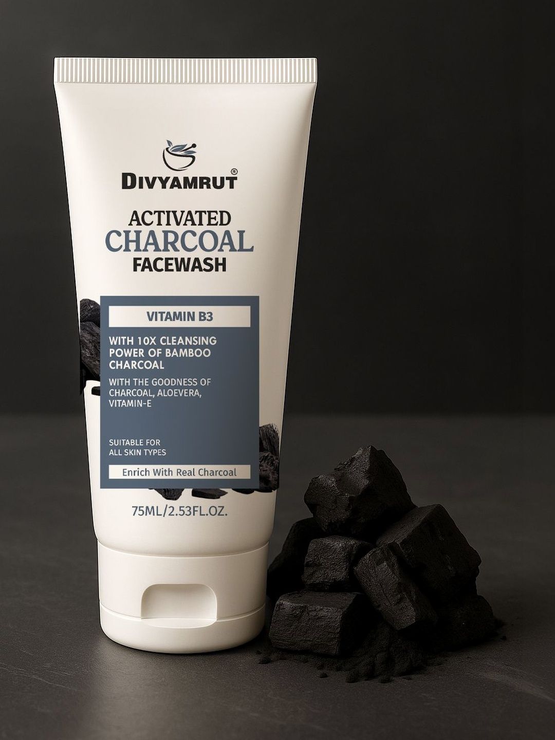 Divyamrut Activated Charcoal Face Wash - 75 ml-image-49