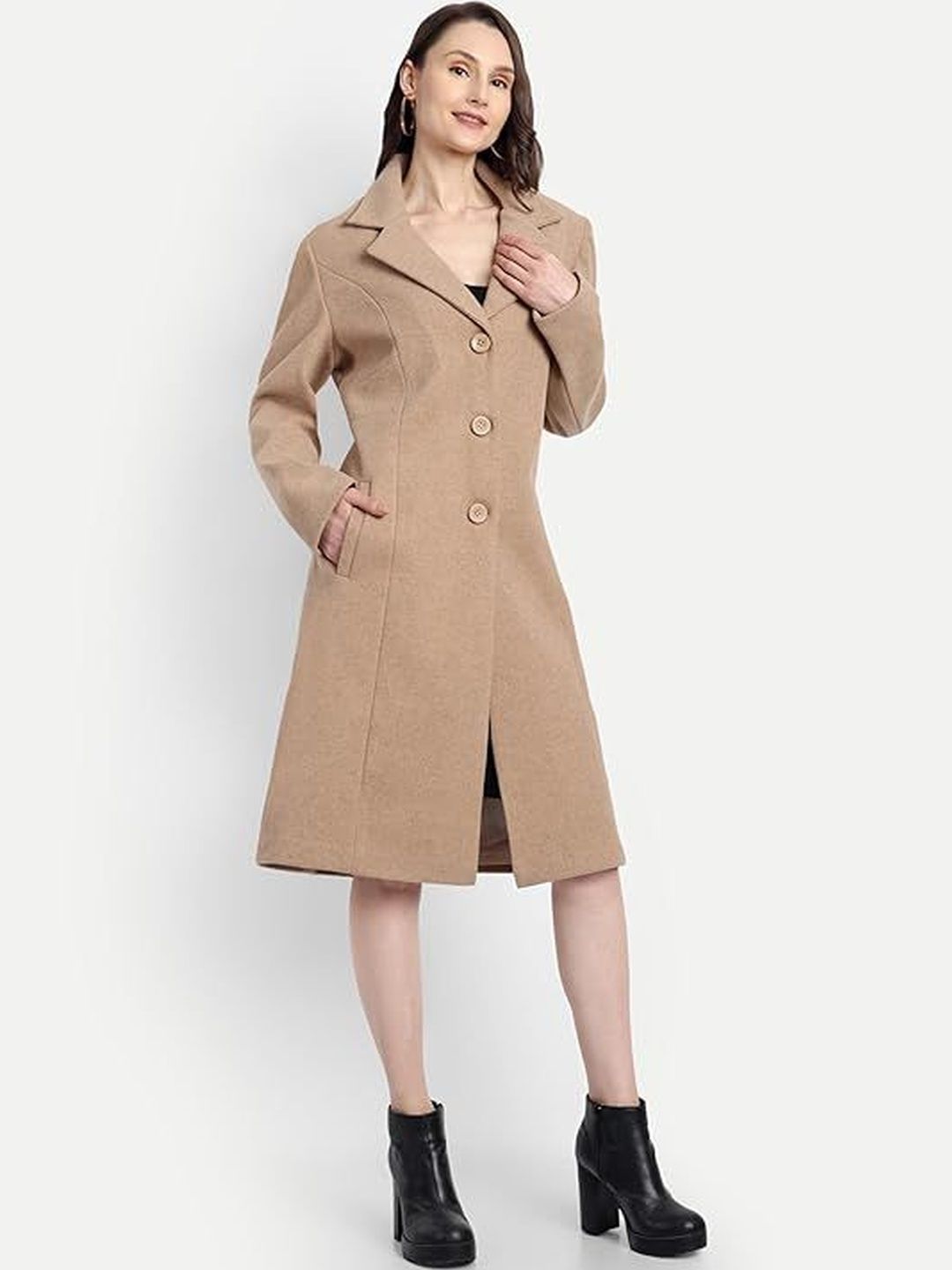 LIME N LEMON Notched Lapel Longline Overcoat