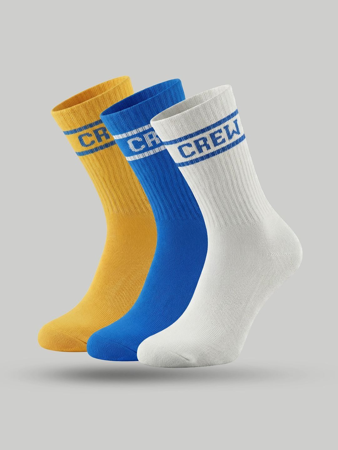 XYXX Men Pack of 3 Cotton Blend Patterned Calf Length Socks-image-47
