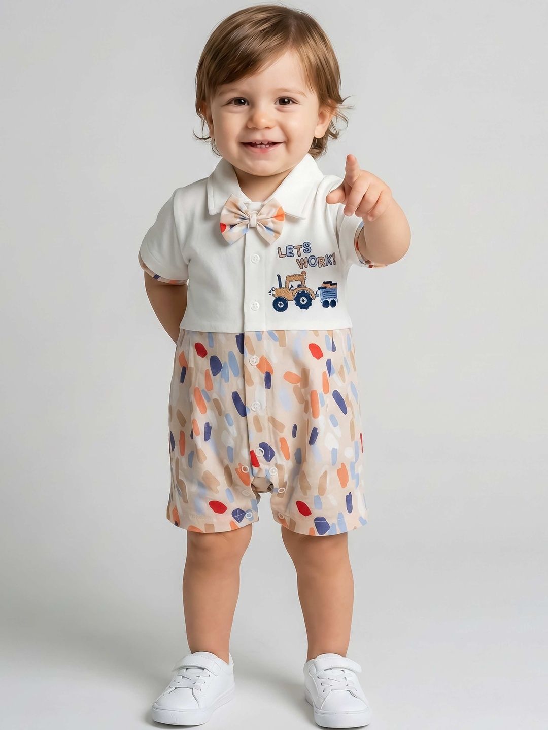 Pompidou Boys Cotton Rompers