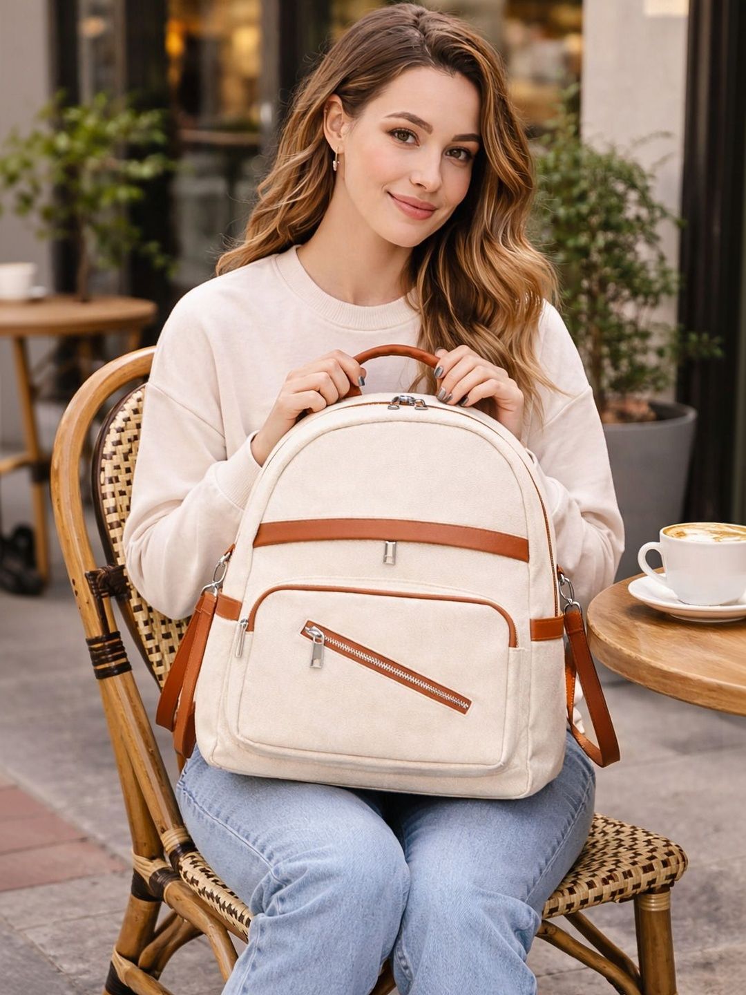 JAISOM Women Contrast Detail Backpack-image-39