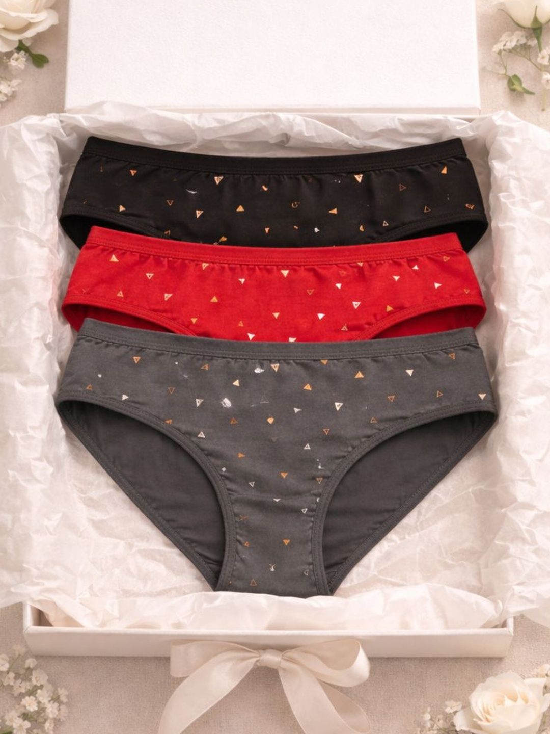 FiveFlag Women Pack of 3 Printed Anti Bacterial Basic Briefs-image-37