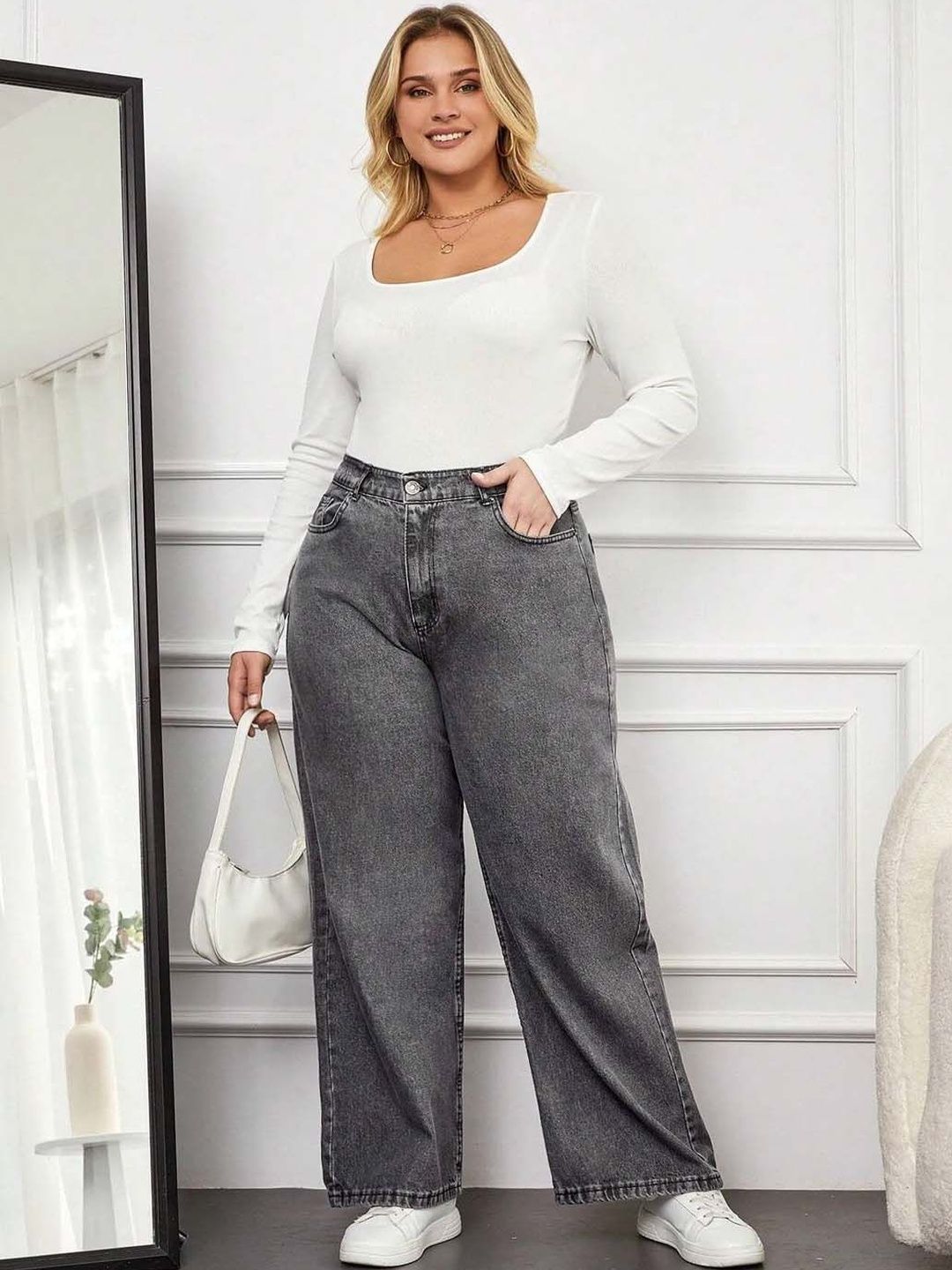 CURVE BY KOTTY Women High-Rise Wide Leg Jeans-picture-31