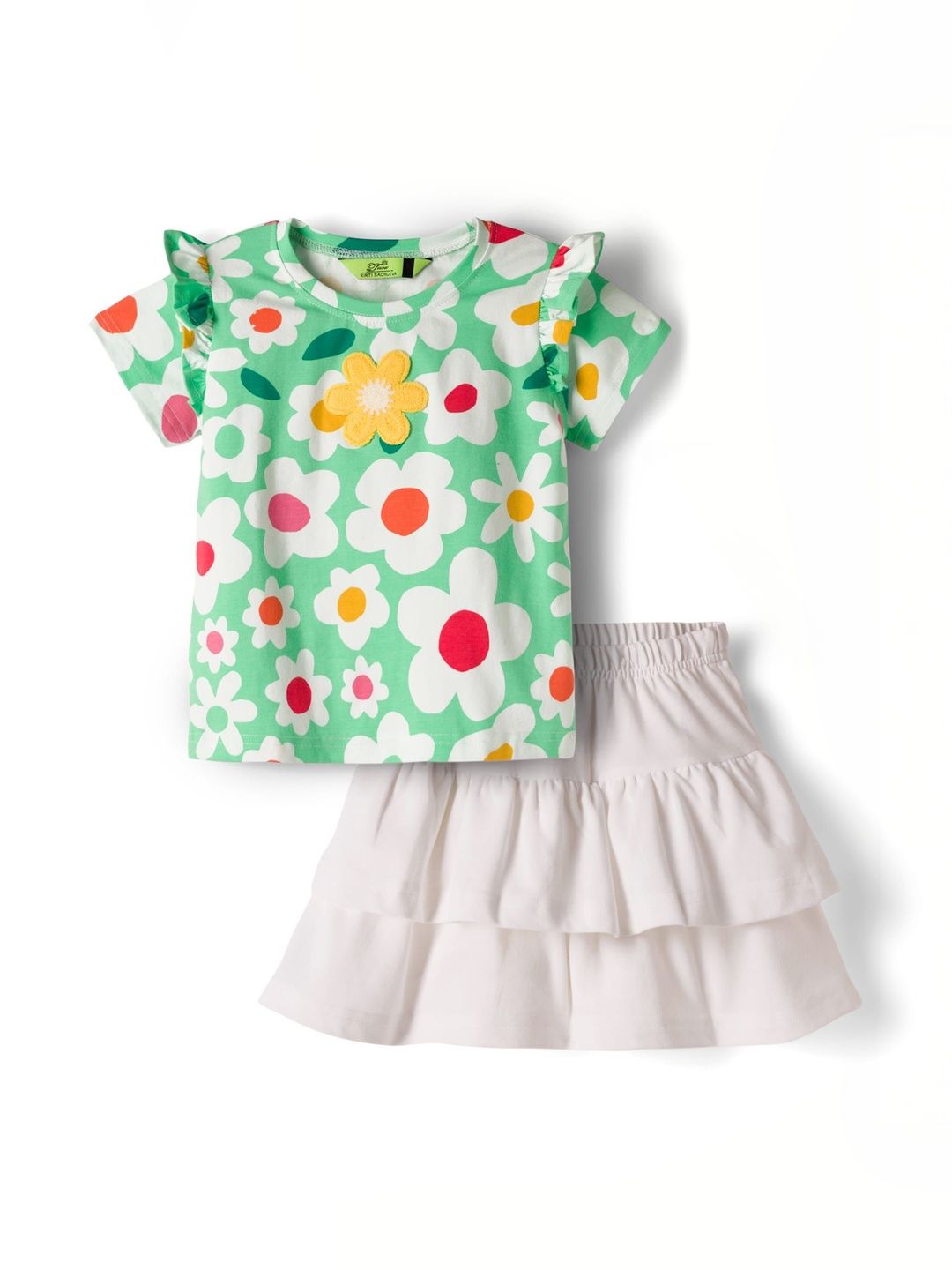 Tiara Girls Printed T-shirt with Skirt