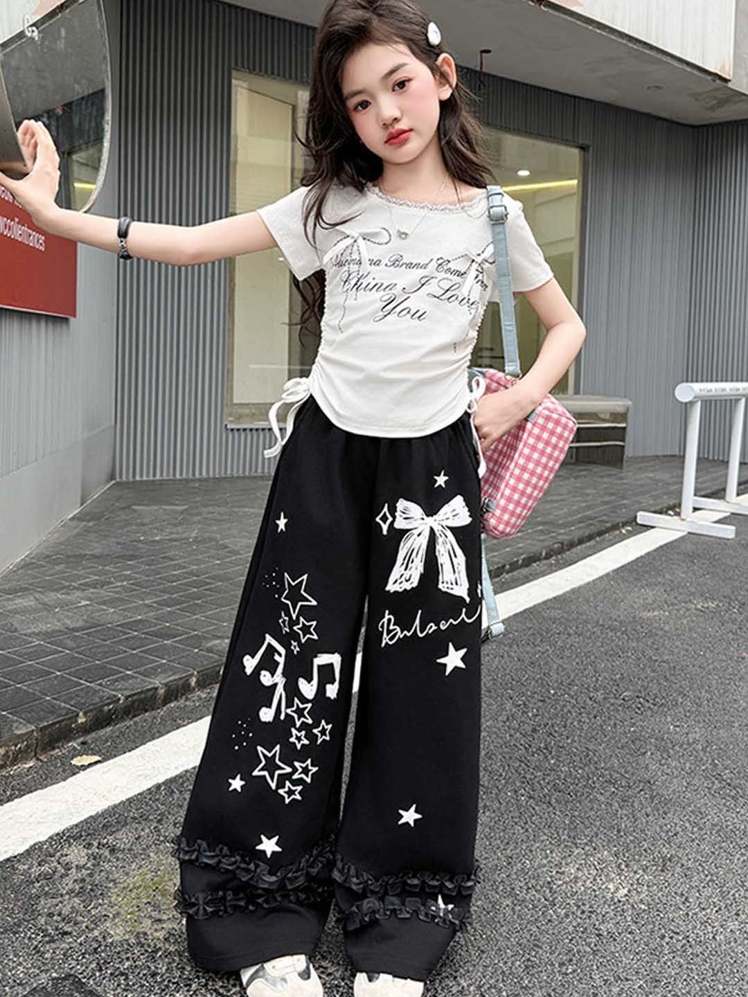 Xsole Girls Printed T-shirt with Palazzos-picture-36