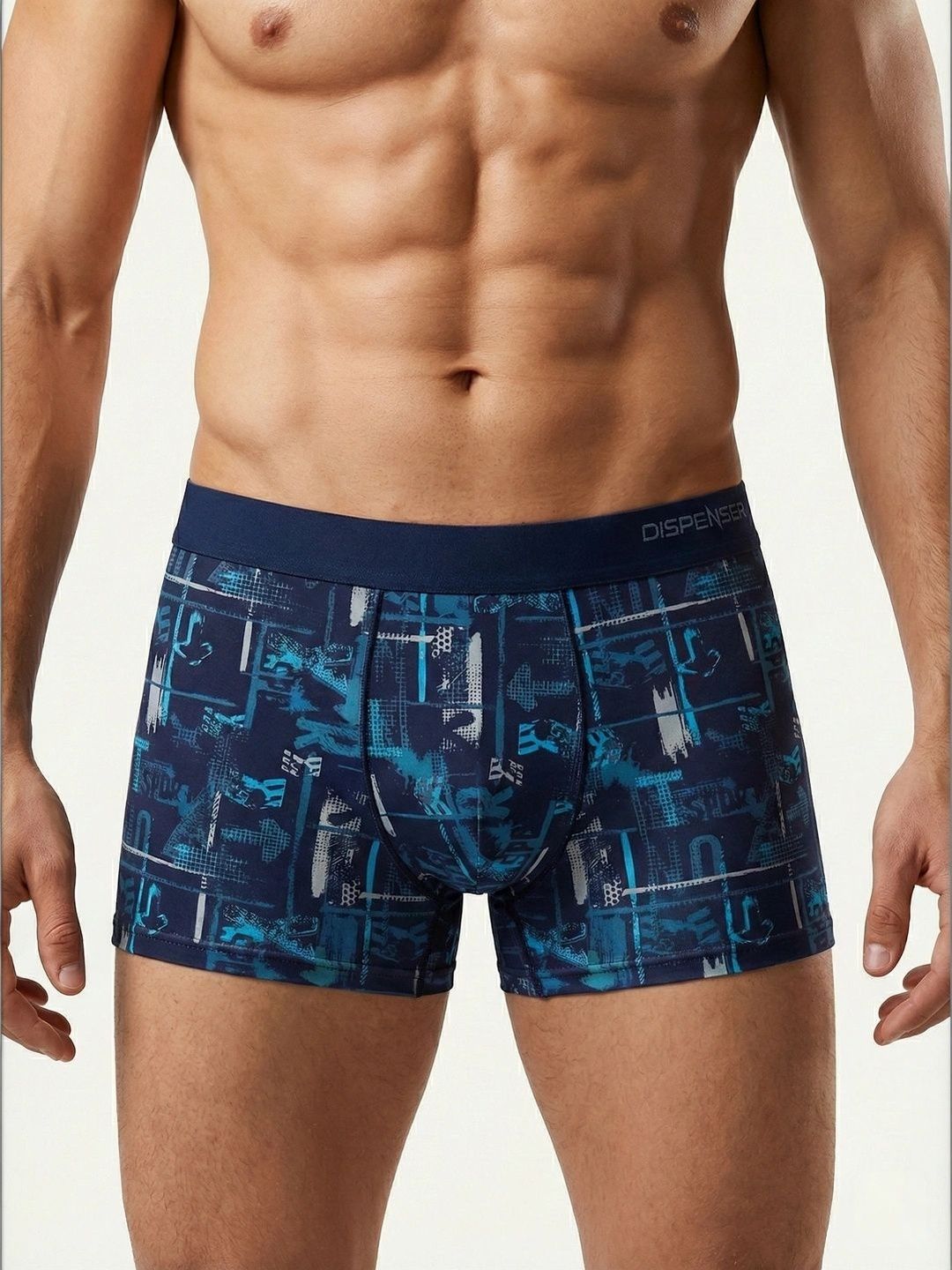 DISPENSER Pack of 3 Cotton Blend Assorted Printed Trunks-picture-28