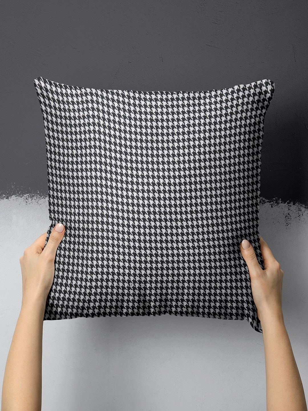 BIANCA Black & White Checked Square Cushion Covers-image-41