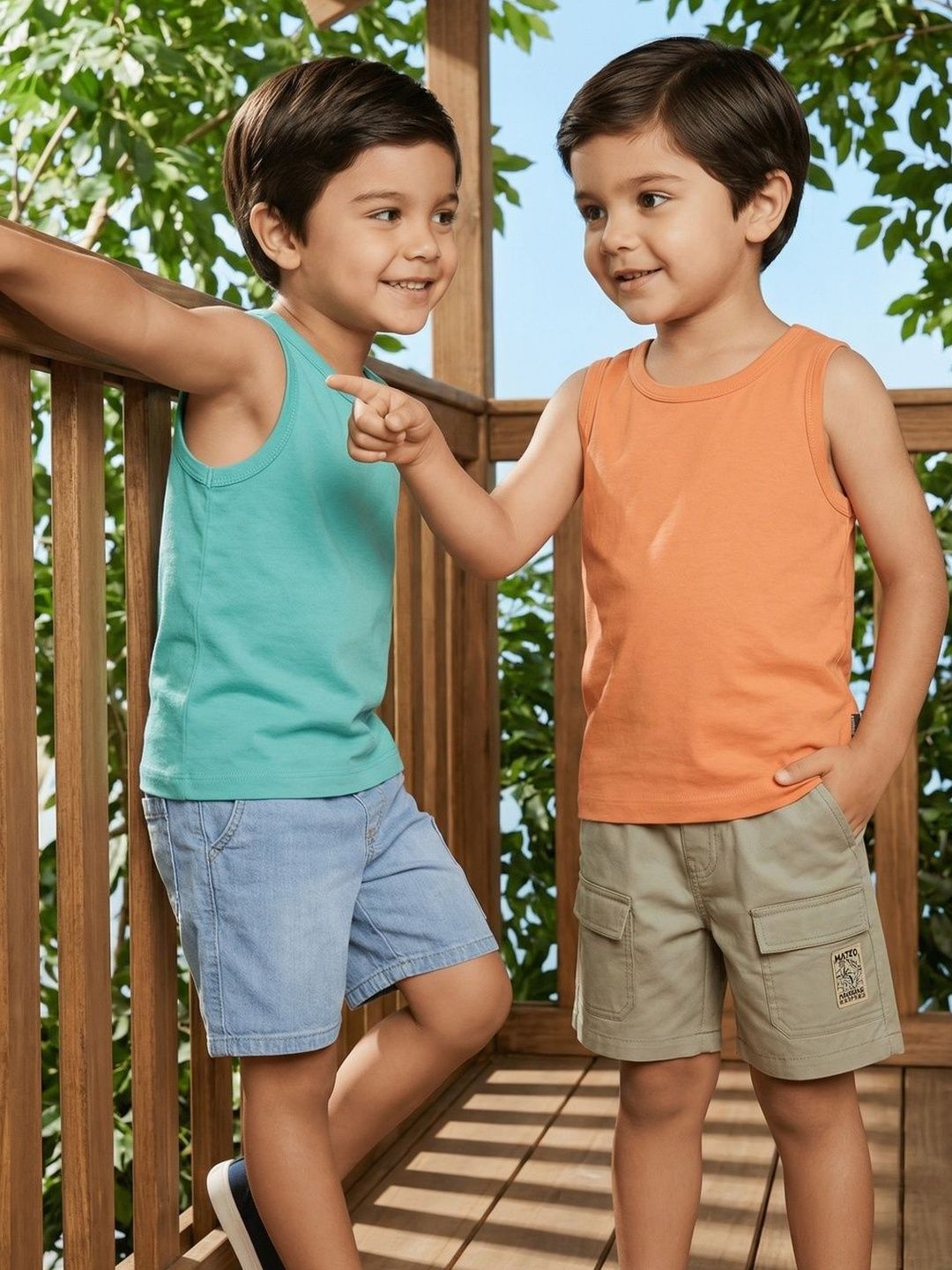 Nauti Nati Boys Pack of 2 Assorted Cotton Tank-picture-18