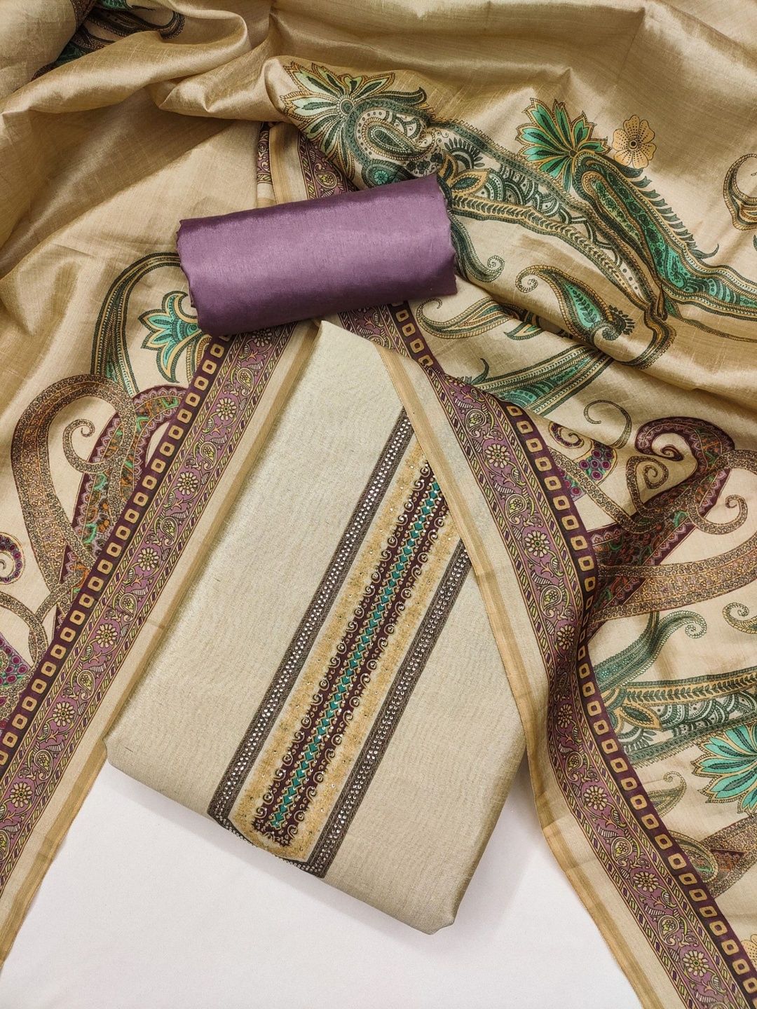 Rangtulika Ethnics Embroidered Pure Cotton Unstitched Dress Material-picture-46