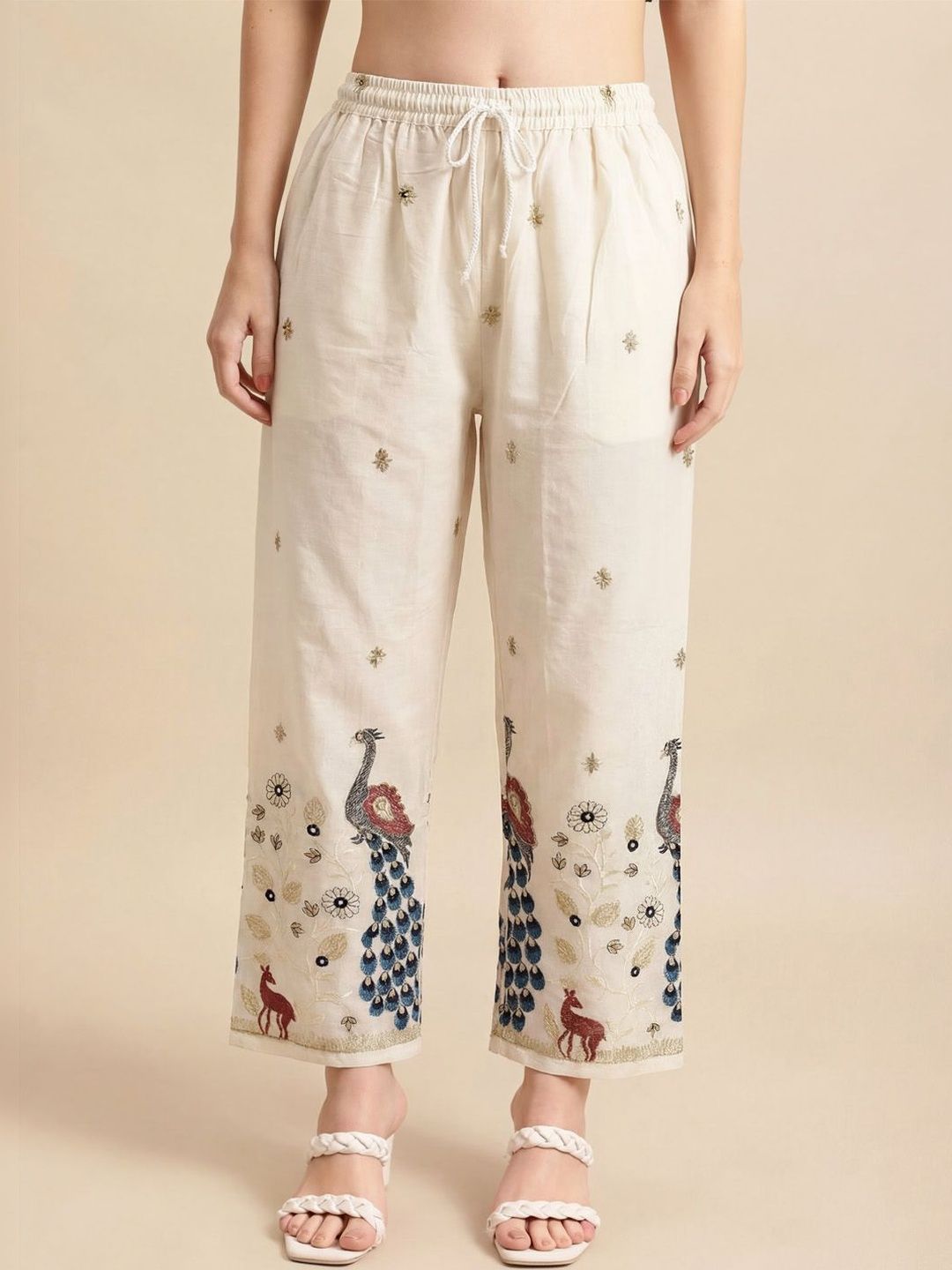 Clora Creation Women Ethnic Motifs Embroidered Ethnic Palazzos-picture-35