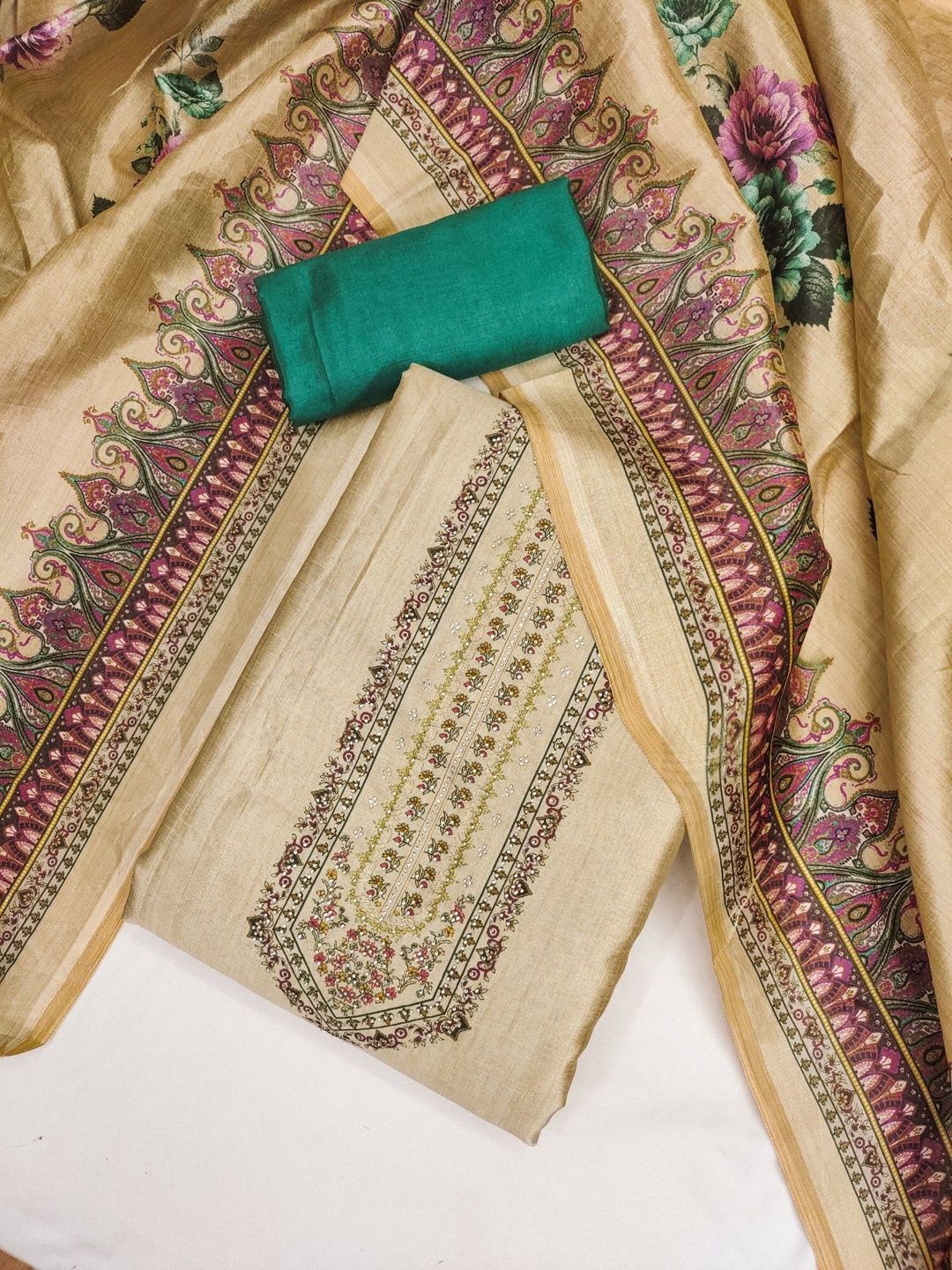 Rangtulika Ethnics Embroidered Unstitched Dress Material-picture-24