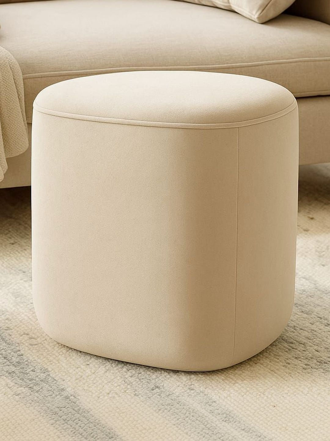 JAICO Beige Cylindrical Ottomans-picture-31